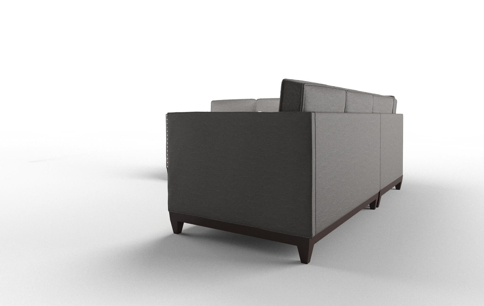 Florence Oscar Grey Sectional espresso legs 4