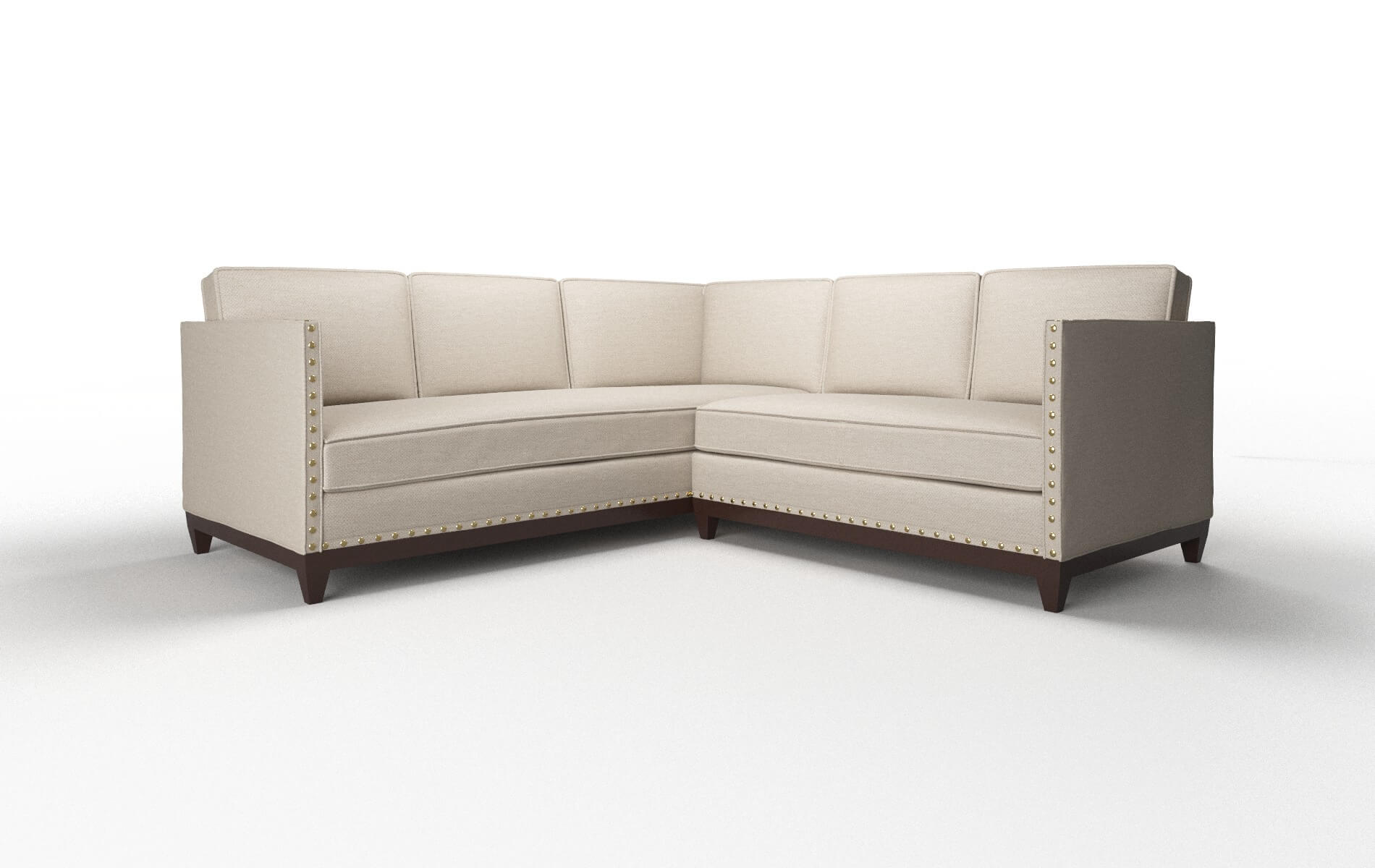 Florence Oscar linen Sectional Espresso Legs  1