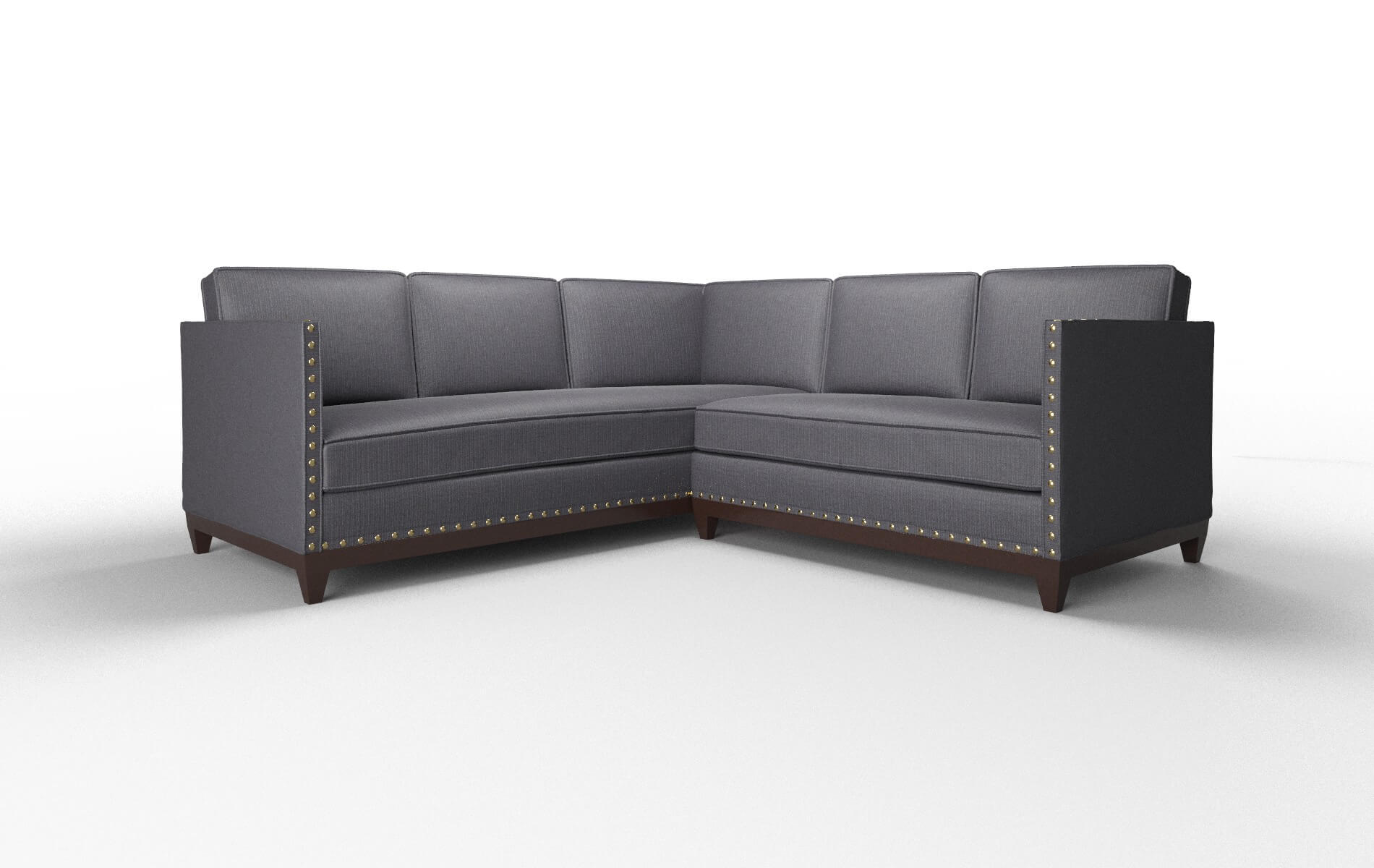 Florence Parker Charcoal Sectional espresso legs 1