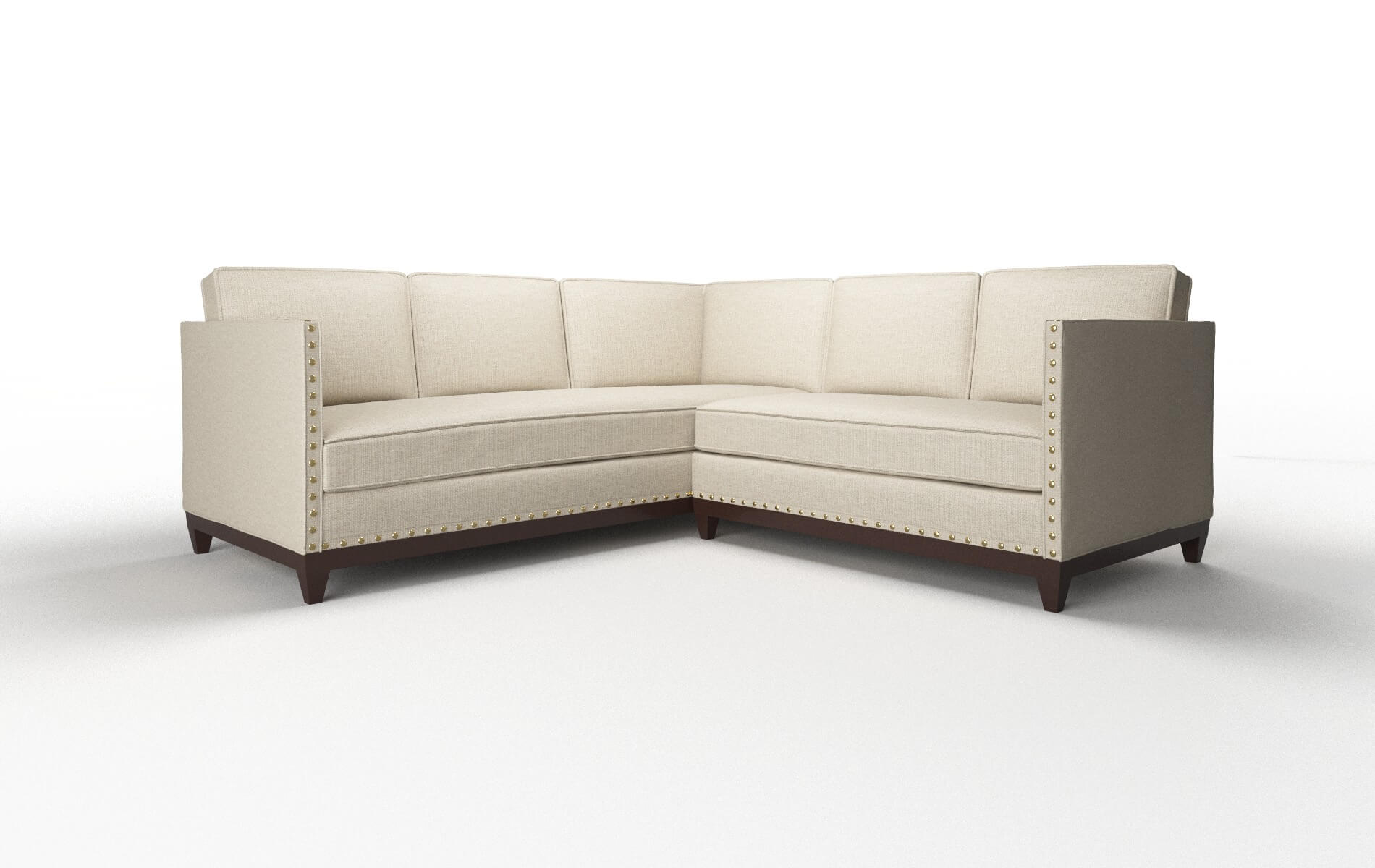 Florence Parker linen Sectional Espresso Legs  1