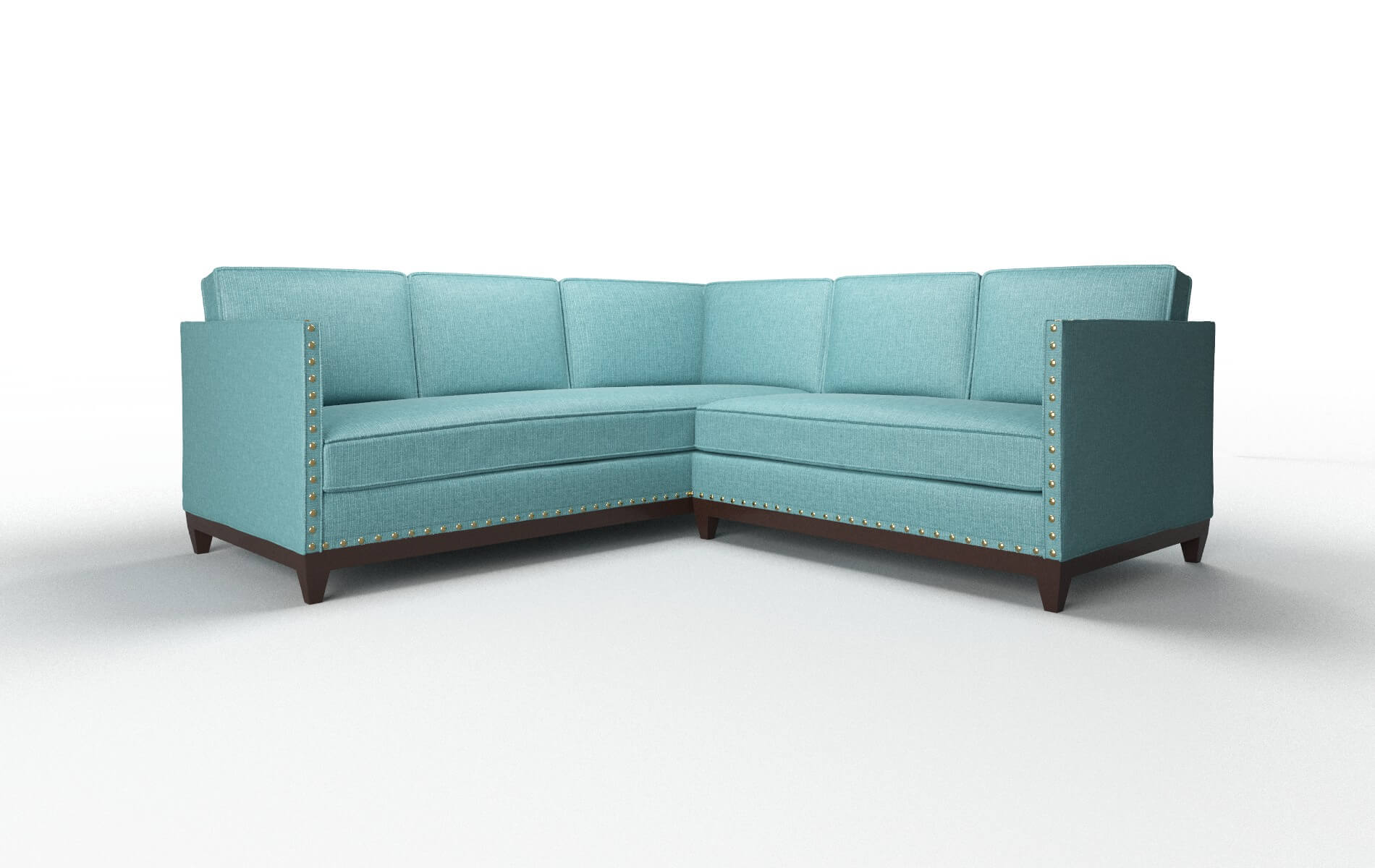 Florence Parker Turquoise Sectional espresso legs 1
