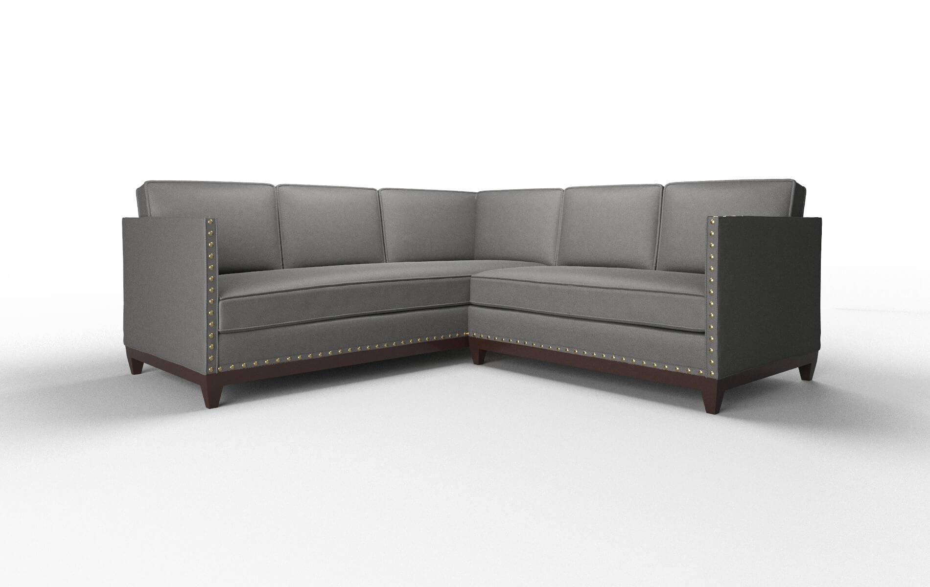 Florence Rocket charcoal Sectional Espresso Legs  1