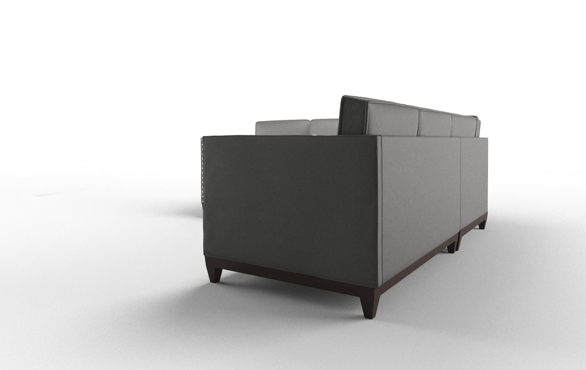 Florence Rocket Charcoal Sectional espresso legs 4