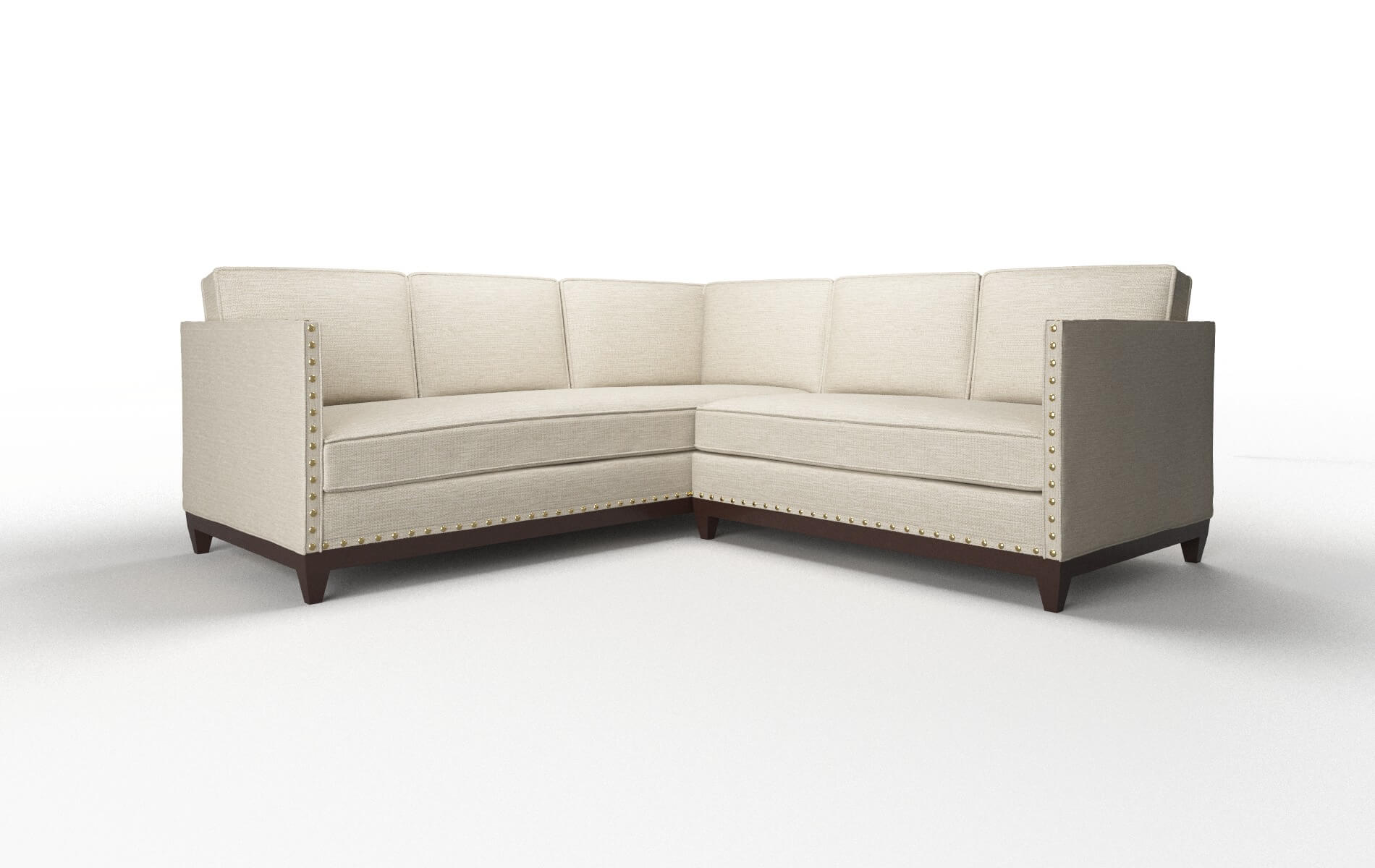 Florence Rocket dove Sectional Espresso Legs  1