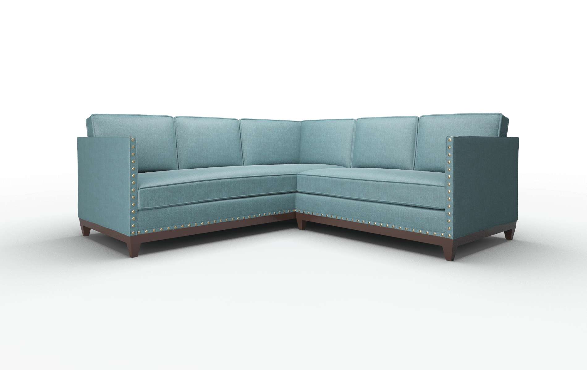 Florence Rocket peacock Sectional Espresso Legs  1
