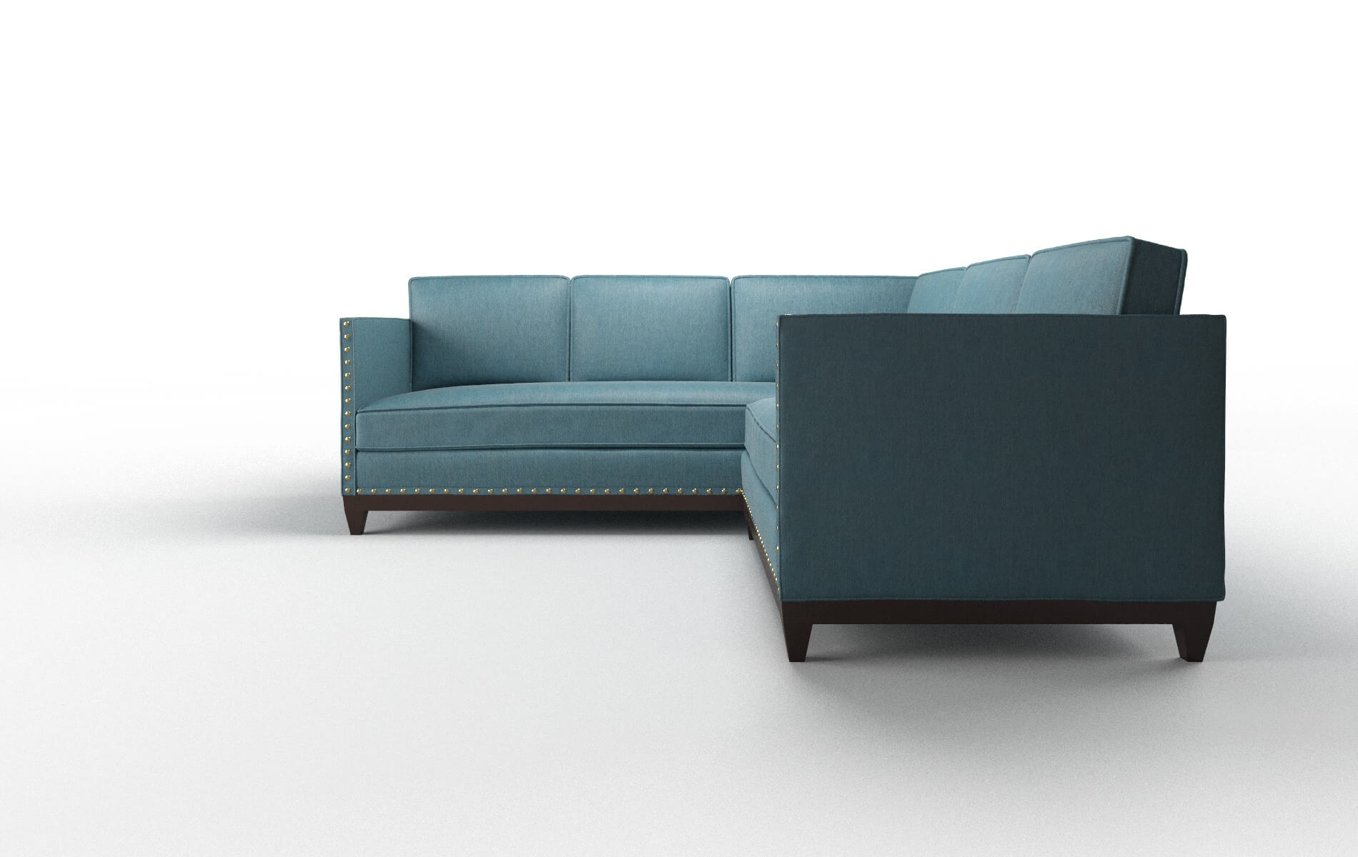 Florence Royale Electric_blue Sectional espresso legs 5
