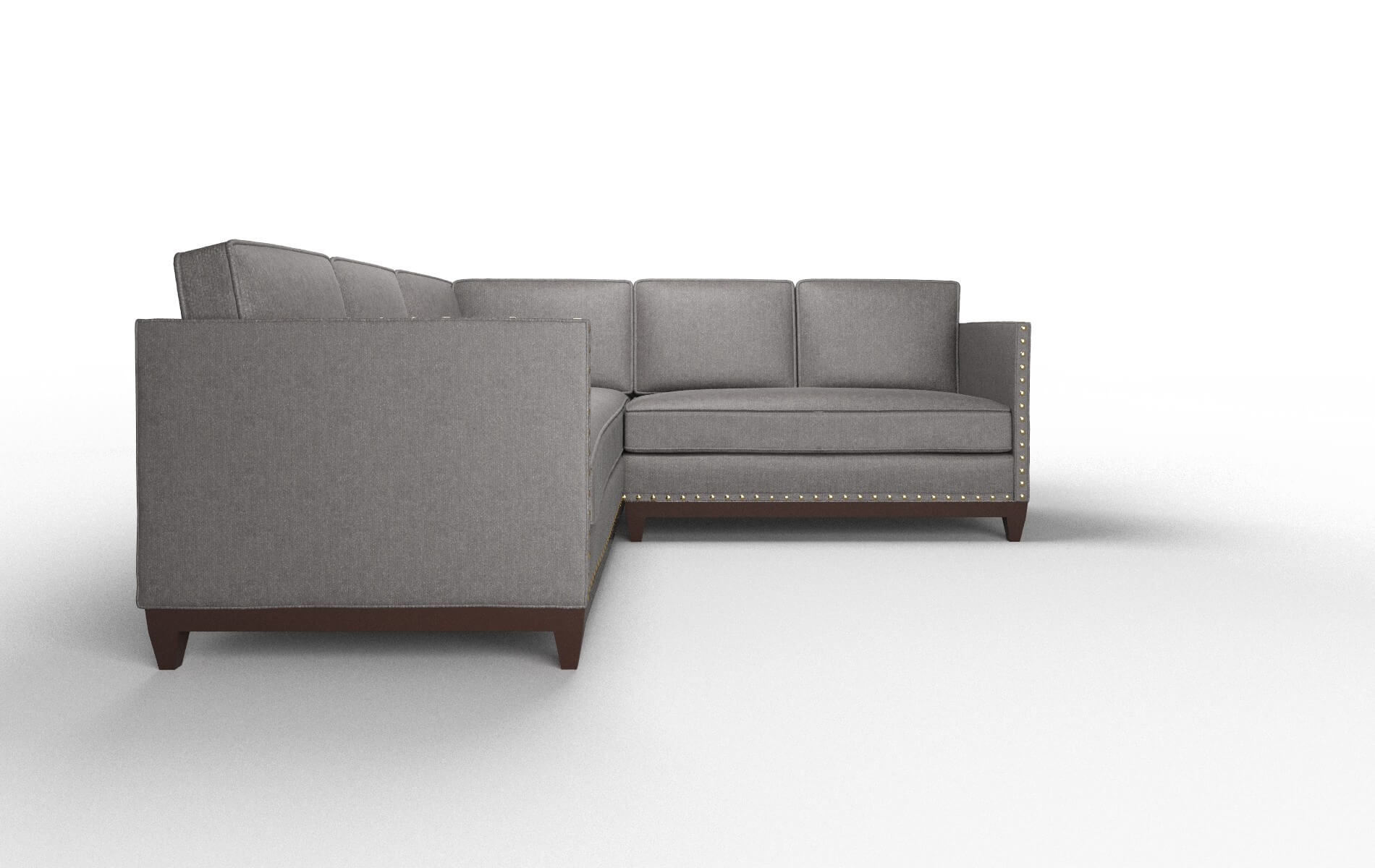 Florence Sasha Grey Sectional espresso legs 2