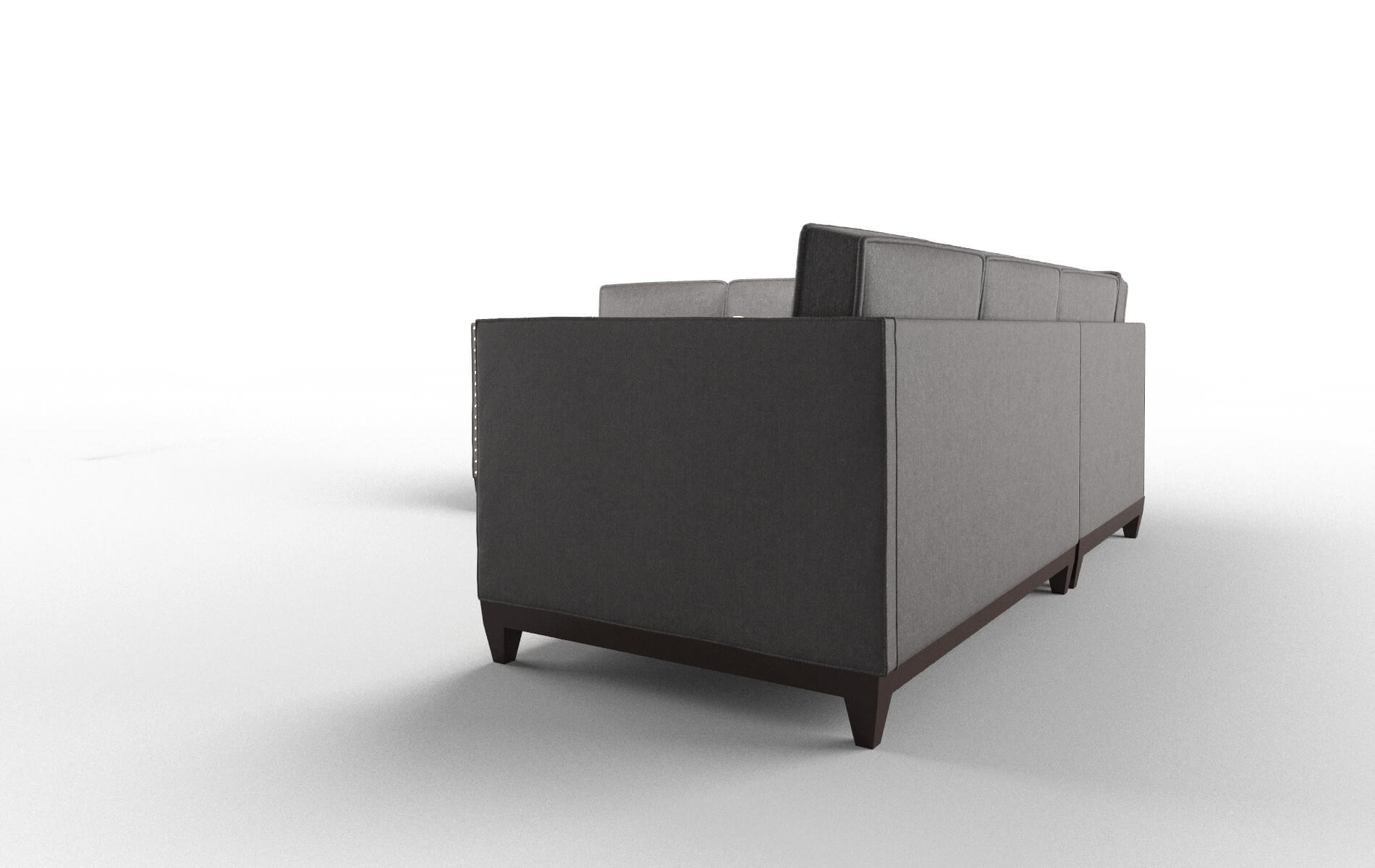 Florence Sasha Grey Sectional espresso legs 4