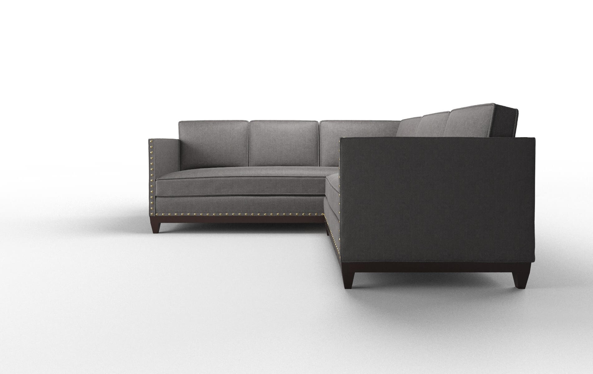Florence Sasha Grey Sectional espresso legs 5