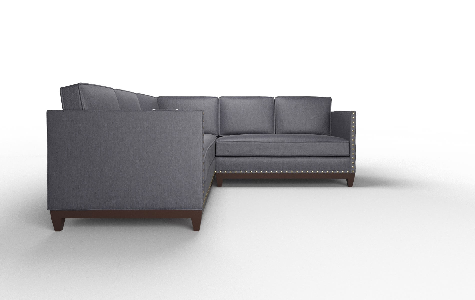 Florence Sasha Navy Sectional espresso legs 2