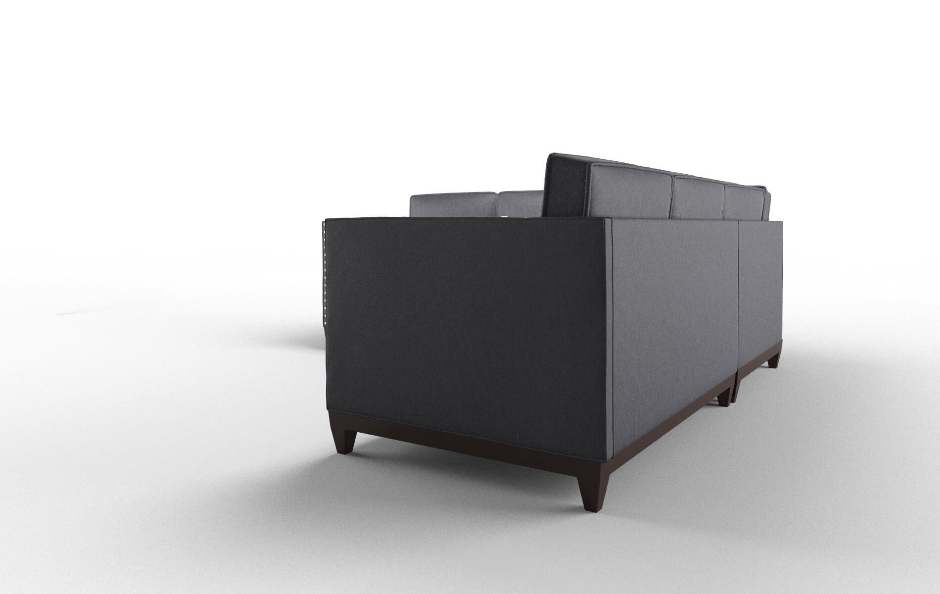 Florence Sasha Navy Sectional espresso legs 4