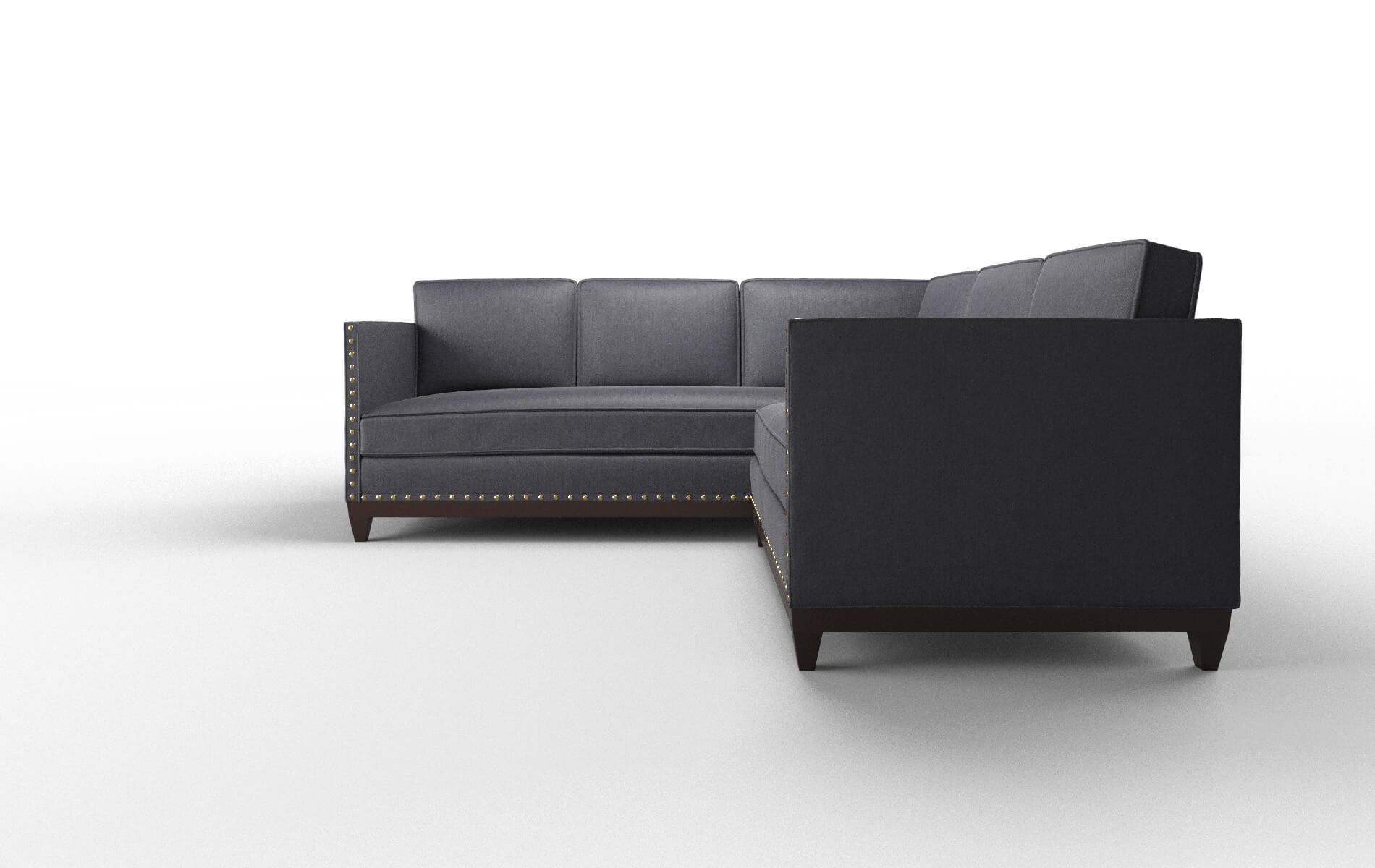 Florence Sasha Navy Sectional espresso legs 5