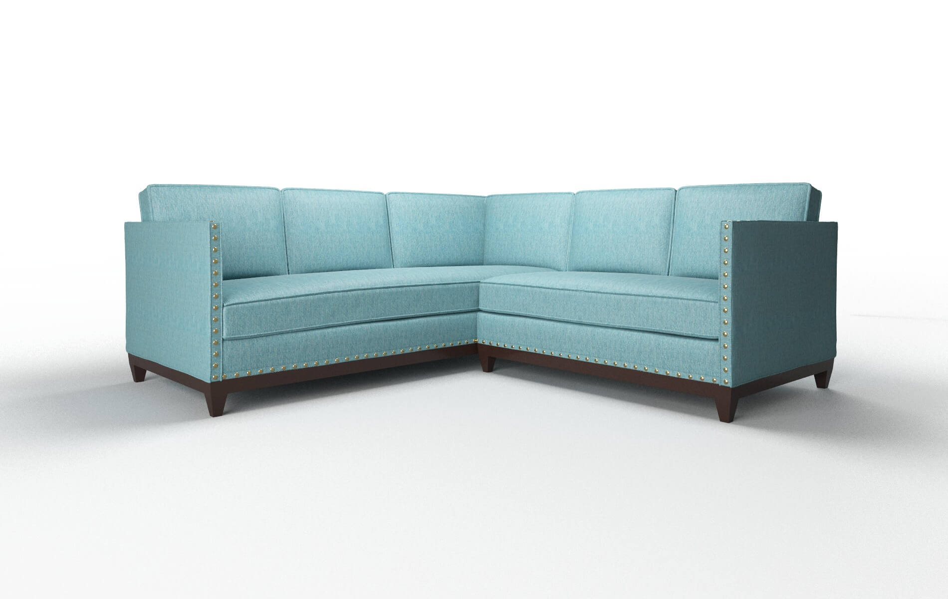 Florence Sorrento denim Sectional Espresso Legs  1