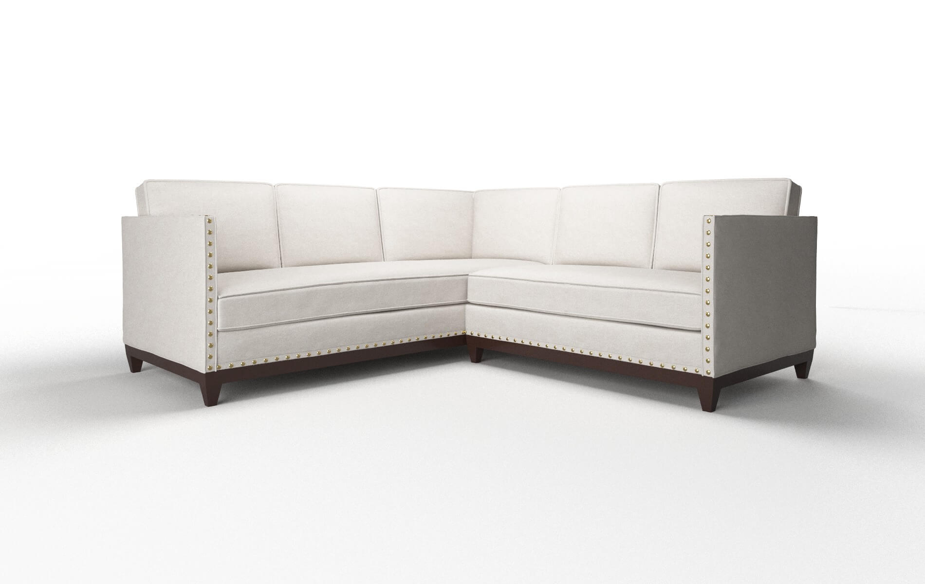 Florence Suave Dove Sectional espresso legs 1