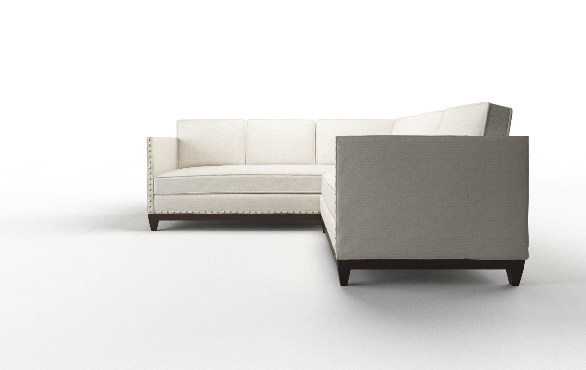 Florence Venus Cream Sectional espresso legs 5