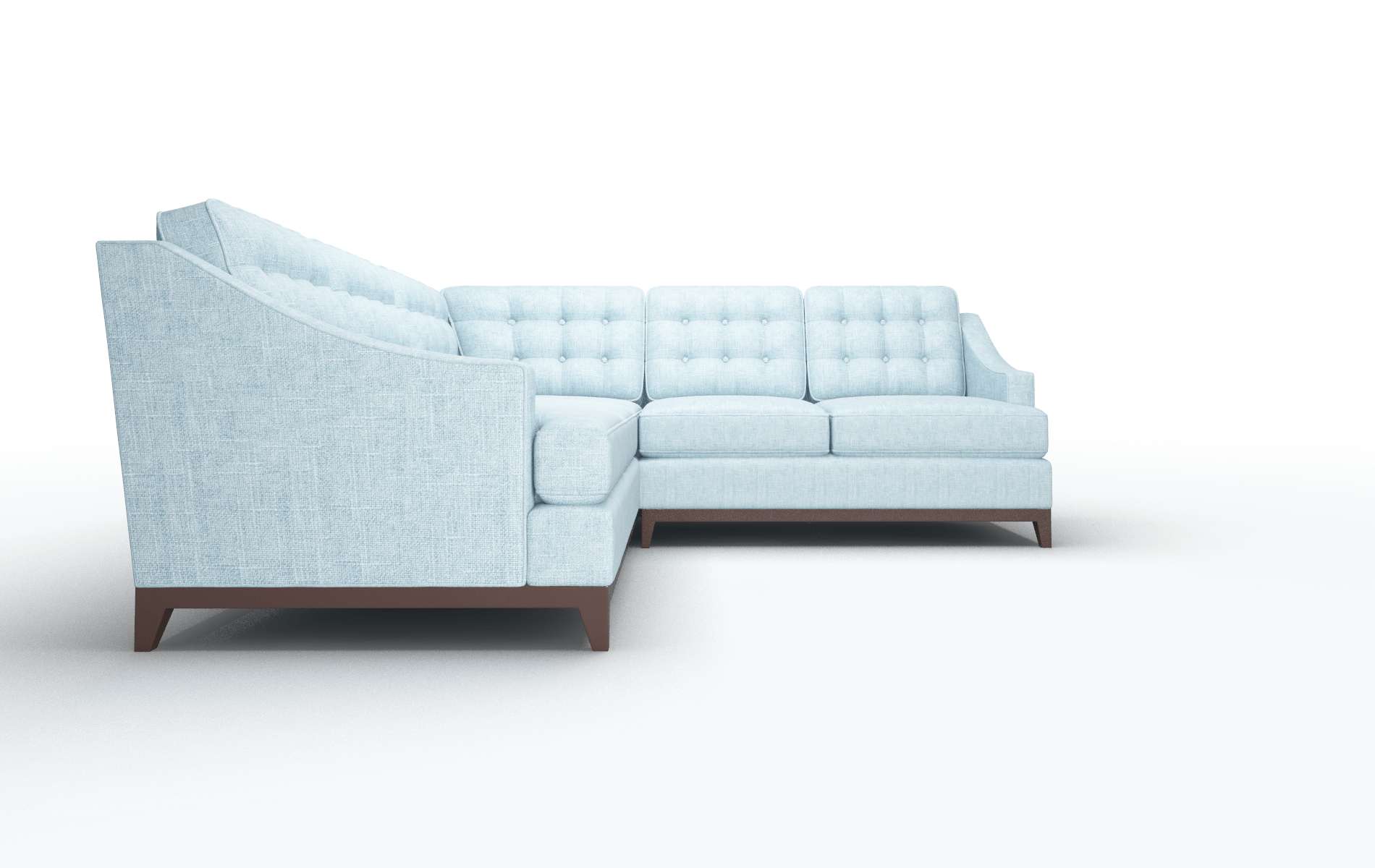 Geneva Atlas Turquoise Sectional espresso legs 2