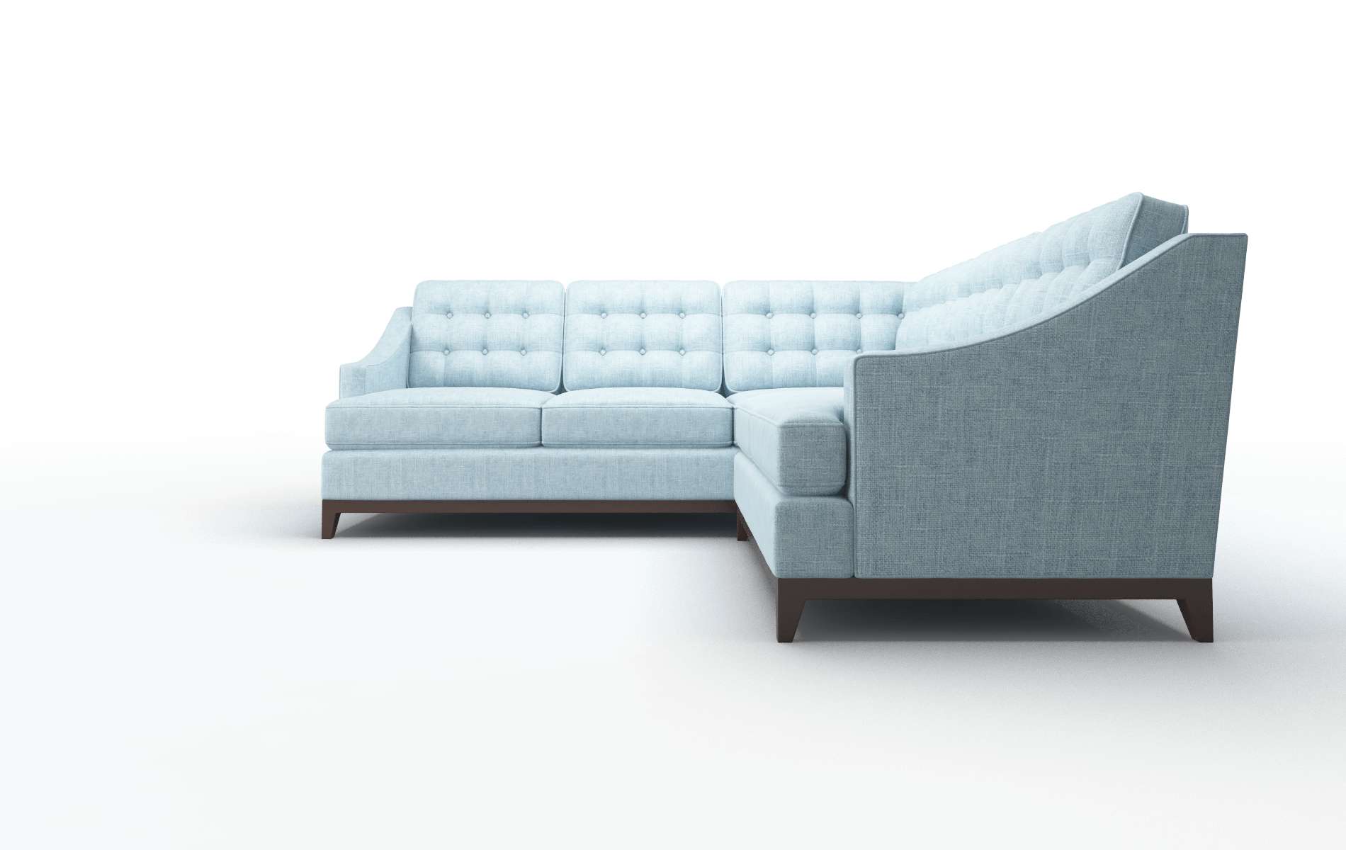 Geneva Atlas Turquoise Sectional espresso legs 5