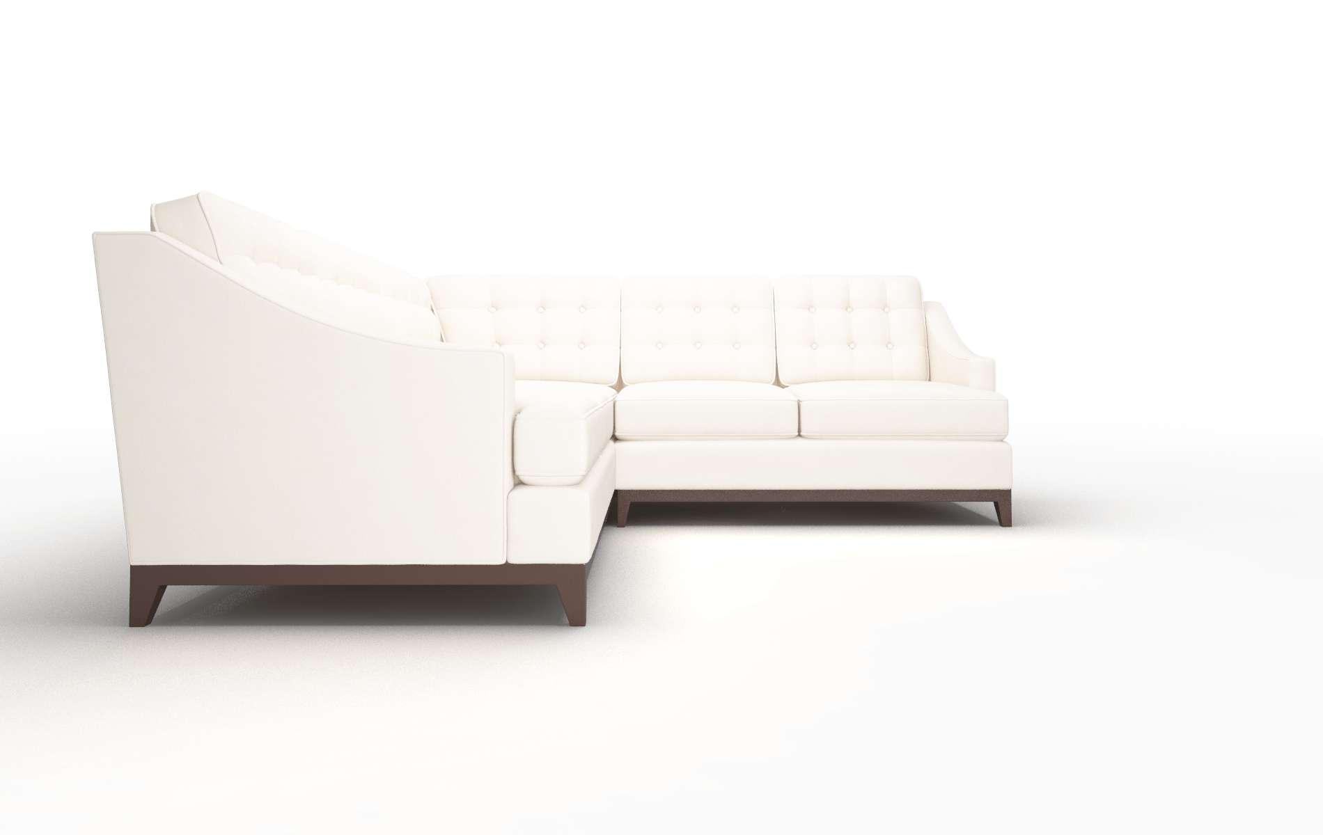 Geneva Blanche Milky Sectional espresso legs 2