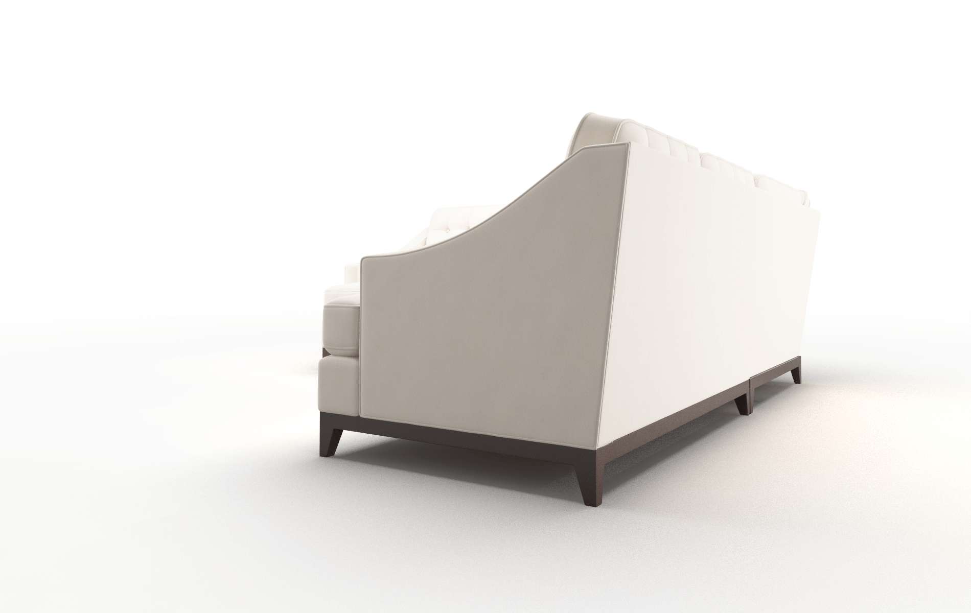 Geneva Blanche Milky Sectional espresso legs 4