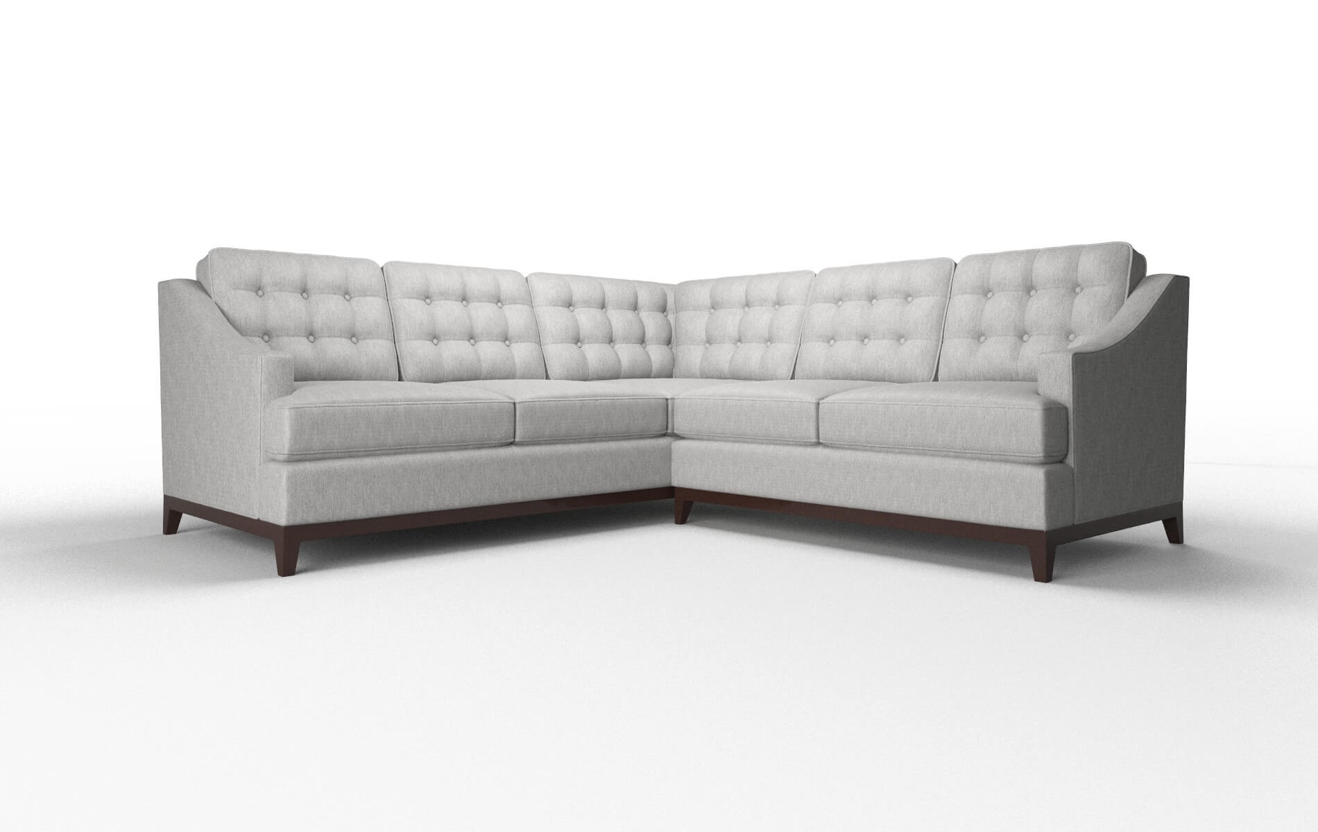 Geneva Bungalow Graphite Sectional espresso legs 1