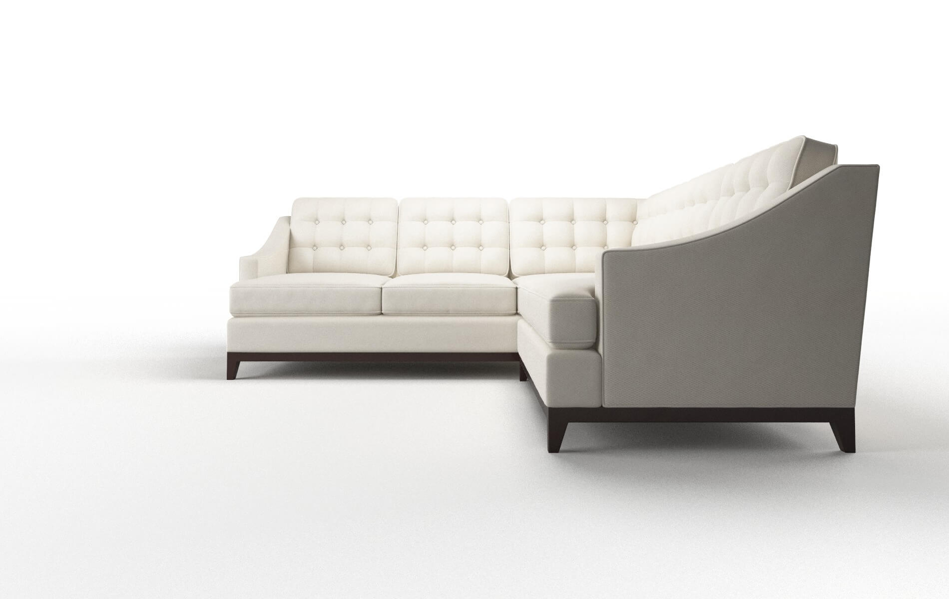 Geneva Bungalow Ivory Sectional espresso legs 5