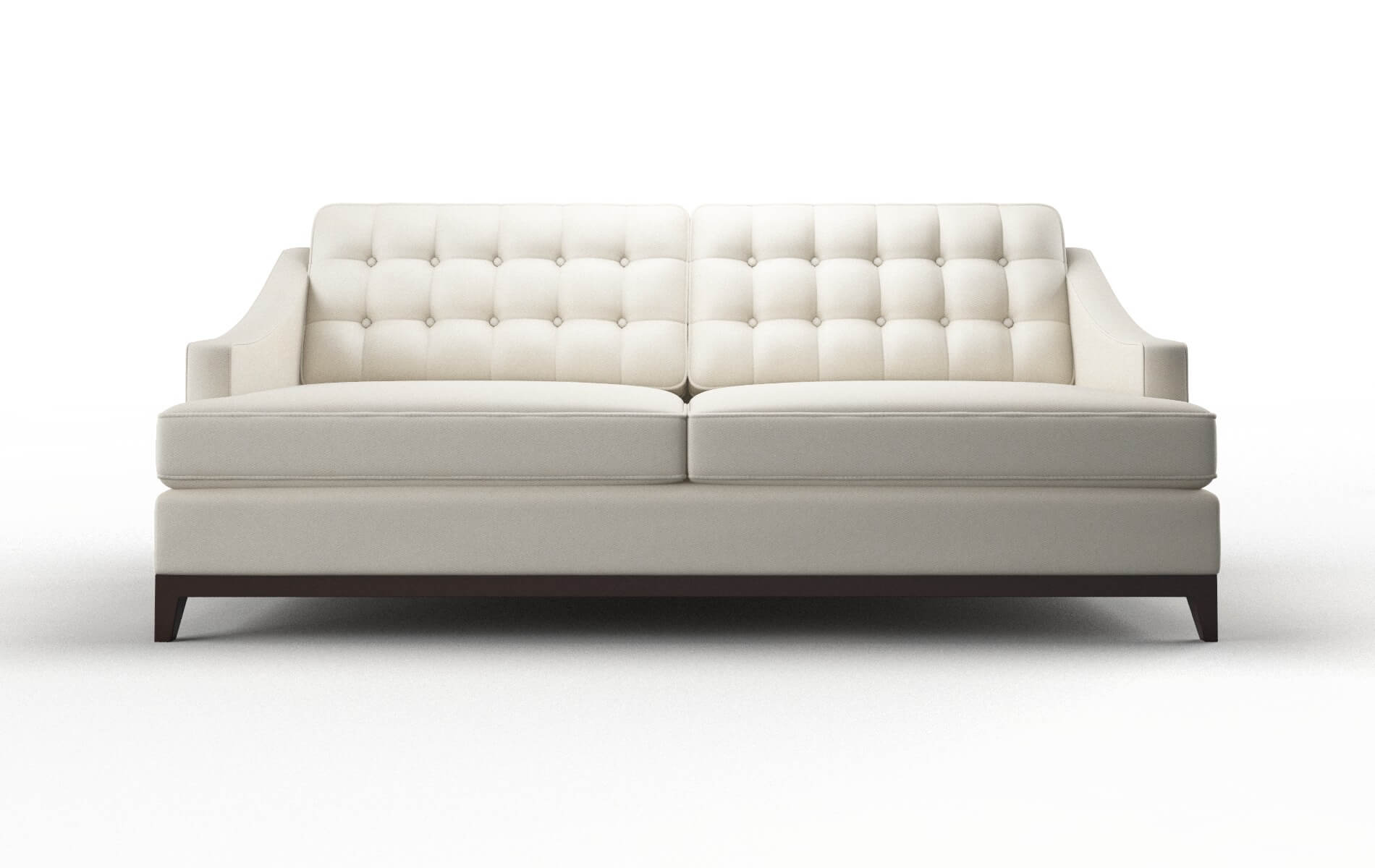 Geneva Bungalow Ivory Sofa espresso legs 1