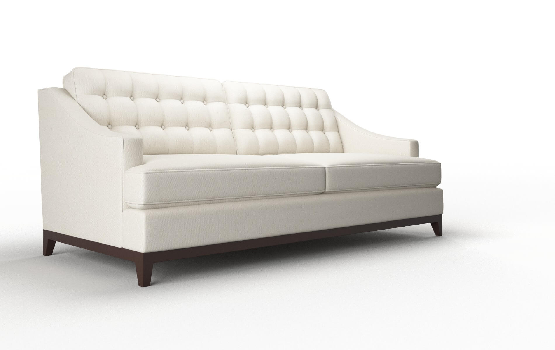 Geneva Bungalow Ivory Sofa espresso legs 2