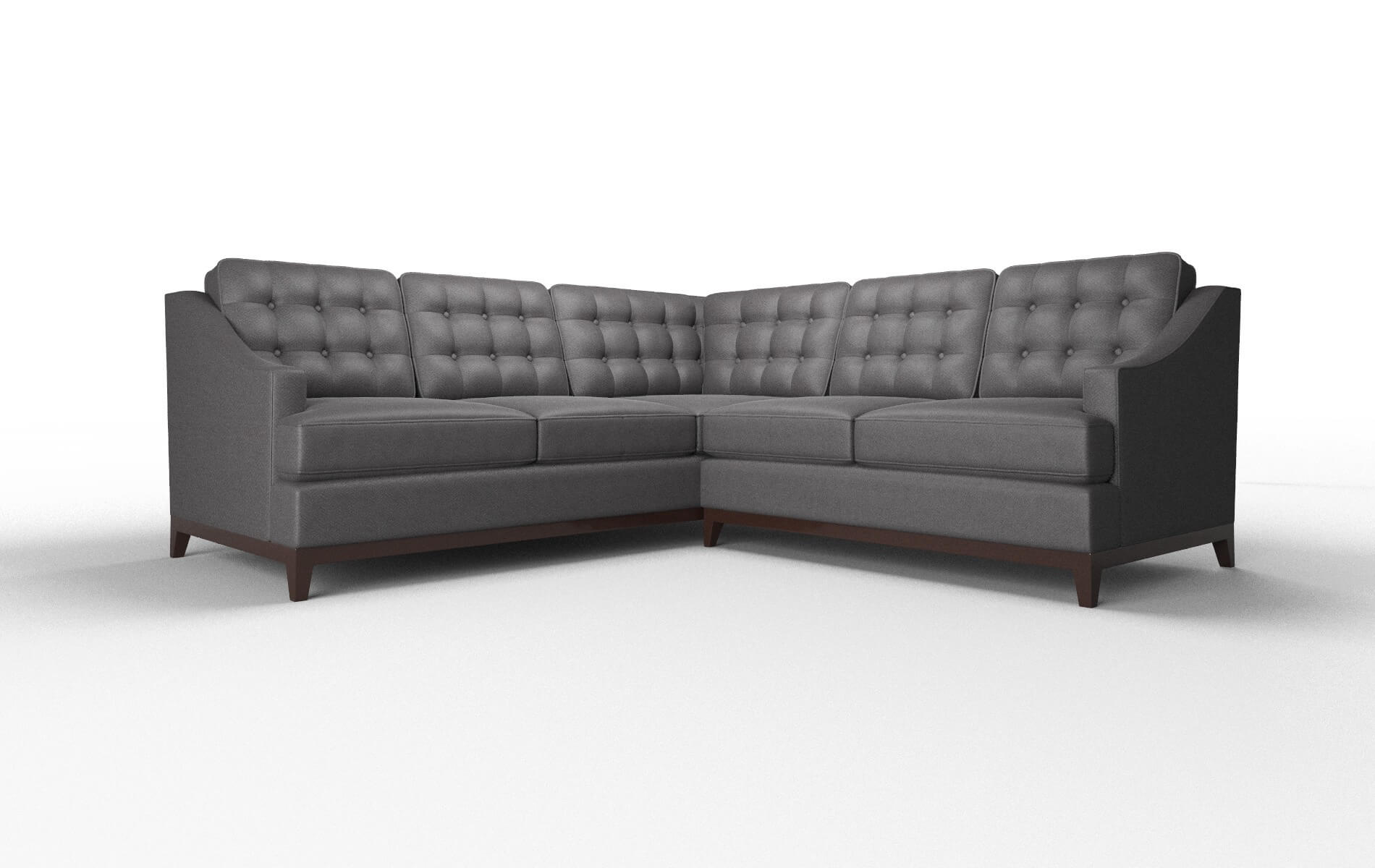 Geneva Catalina Charcoal Sectional espresso legs 1