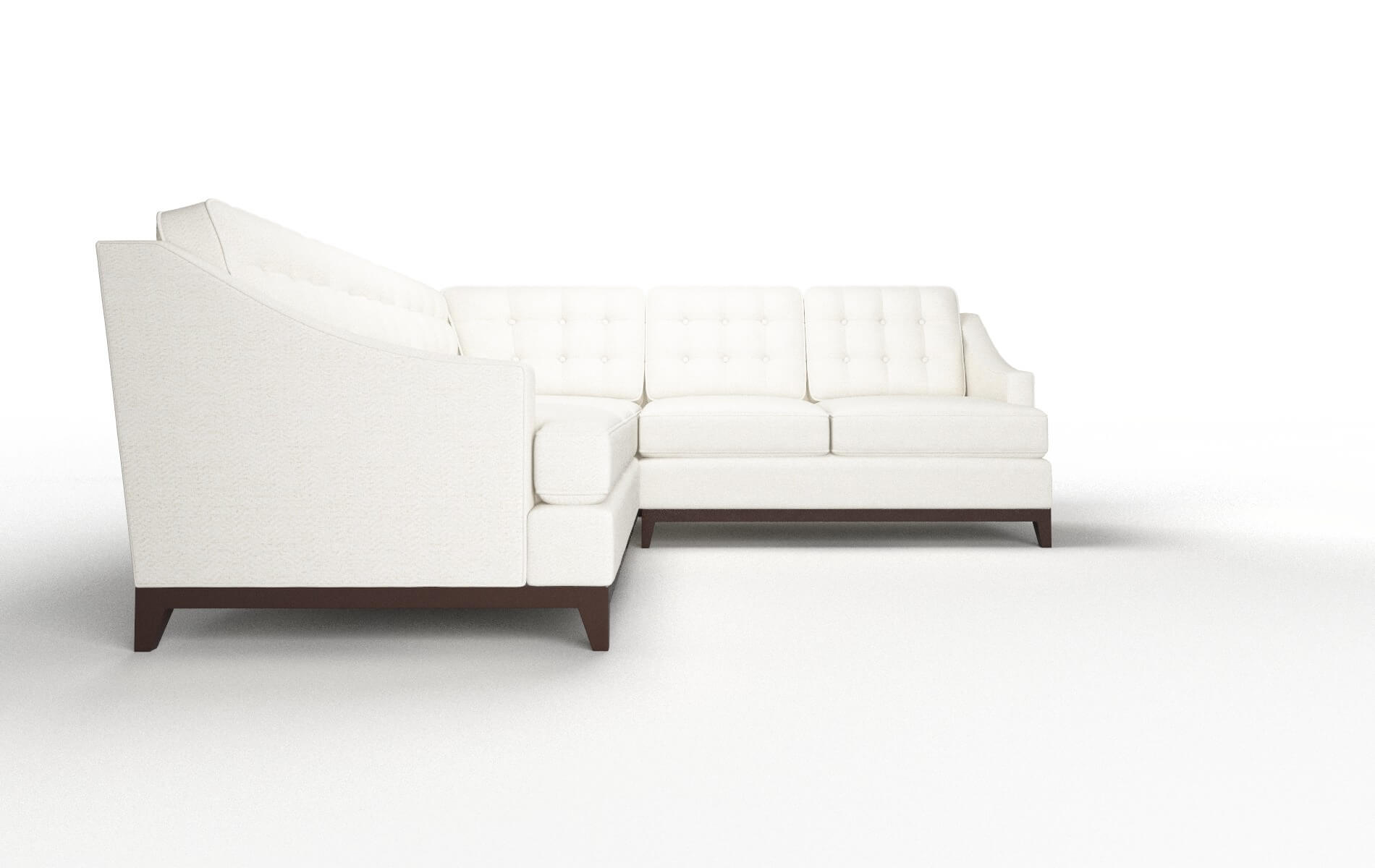 Geneva Catalina Ivory Sectional espresso legs 2