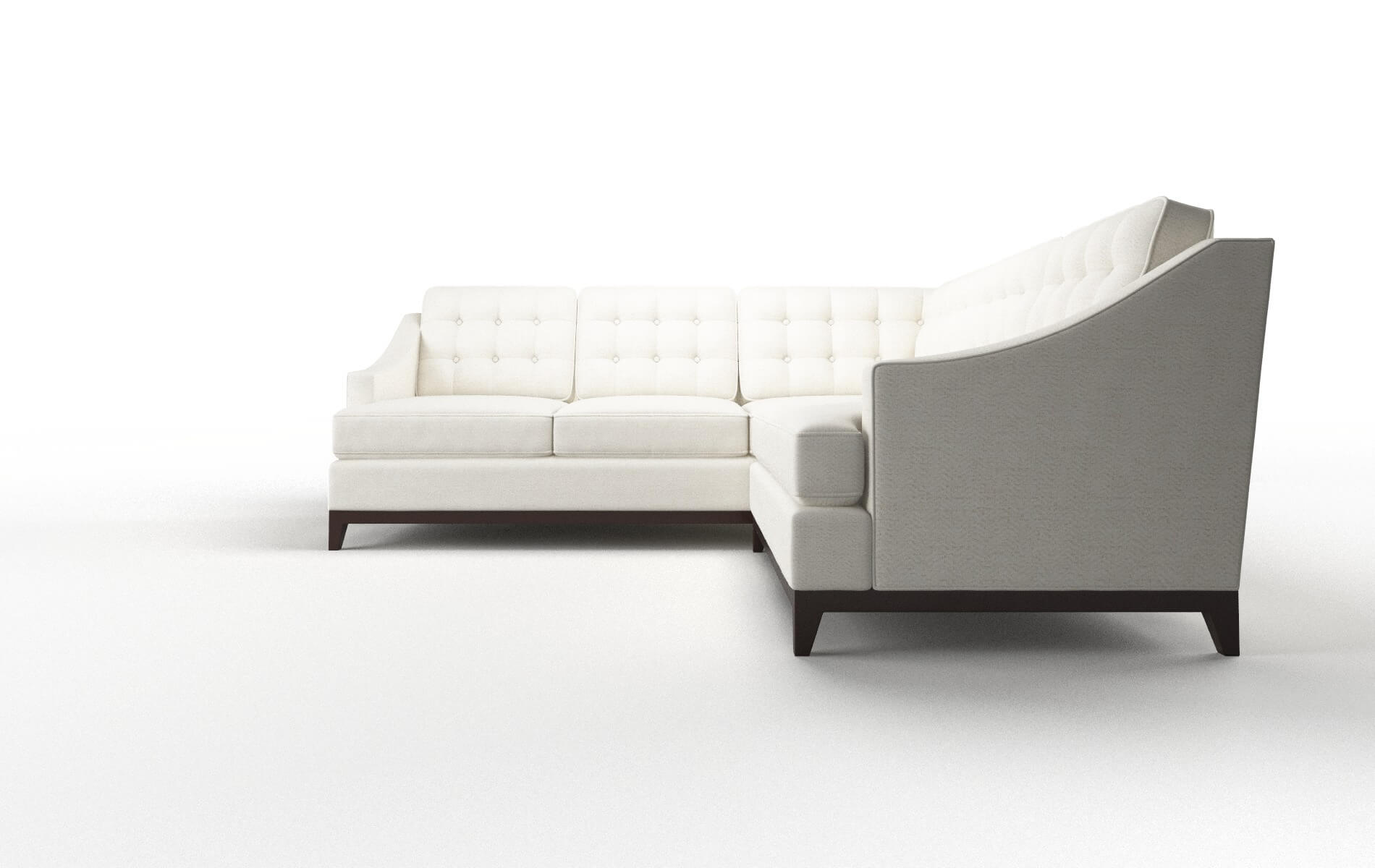 Geneva Catalina Ivory Sectional espresso legs 5