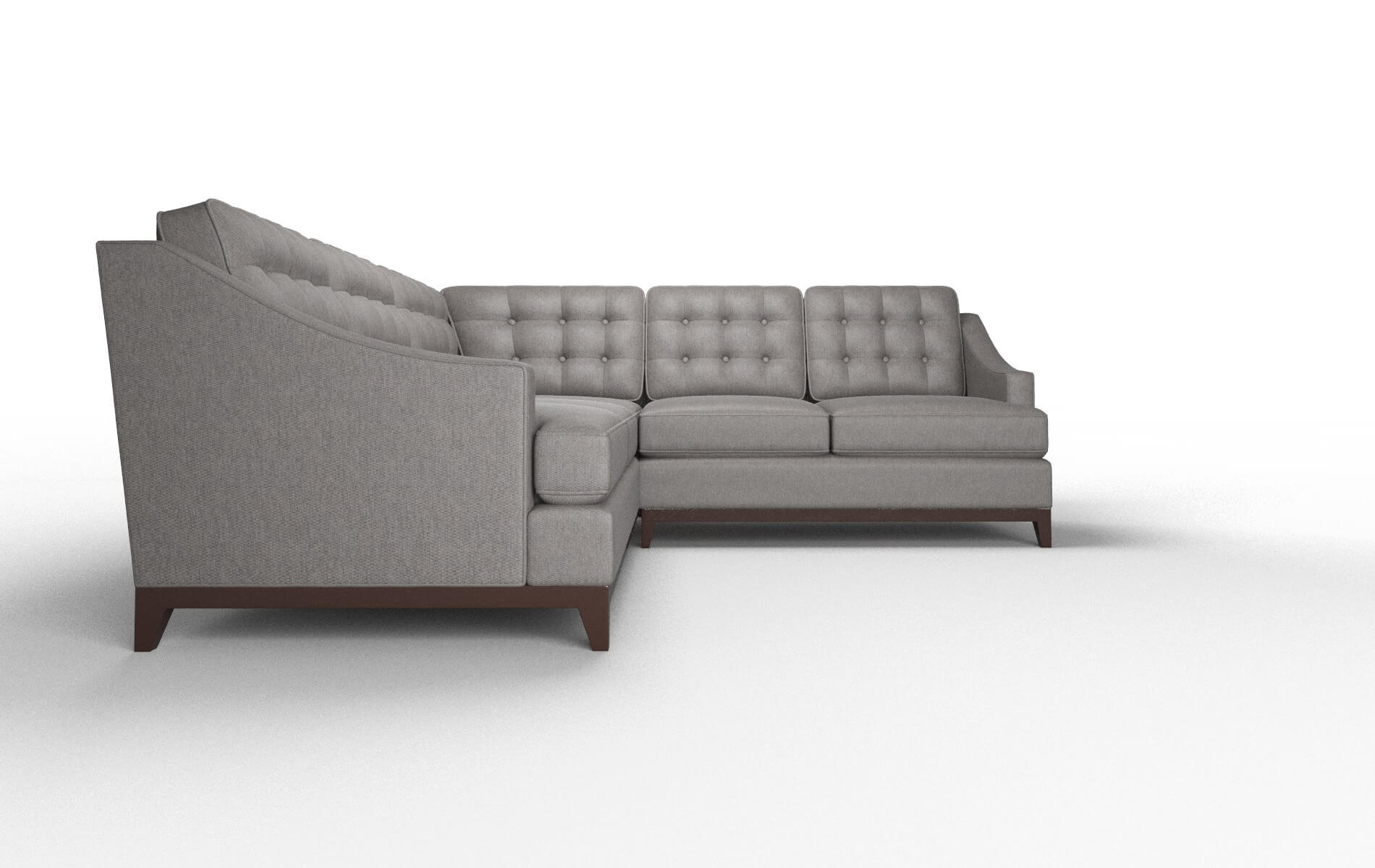 Geneva Cosmo Charcoal Sectional espresso legs 2