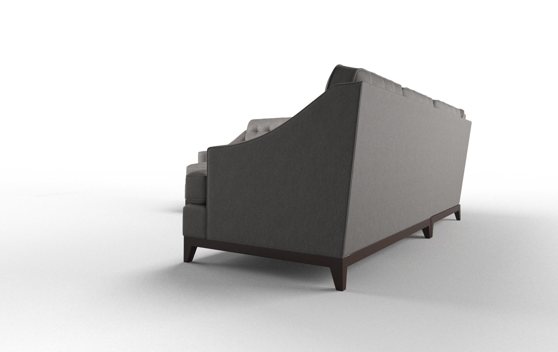 Geneva Cosmo Charcoal Sectional espresso legs 4