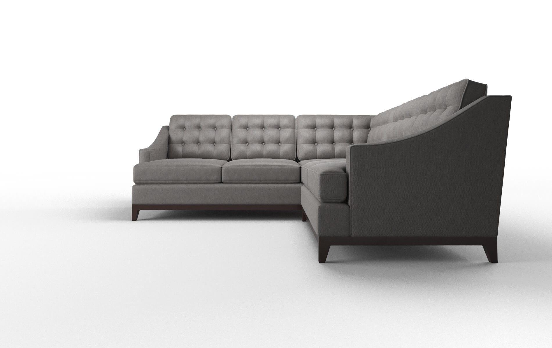 Geneva Cosmo Charcoal Sectional espresso legs 5