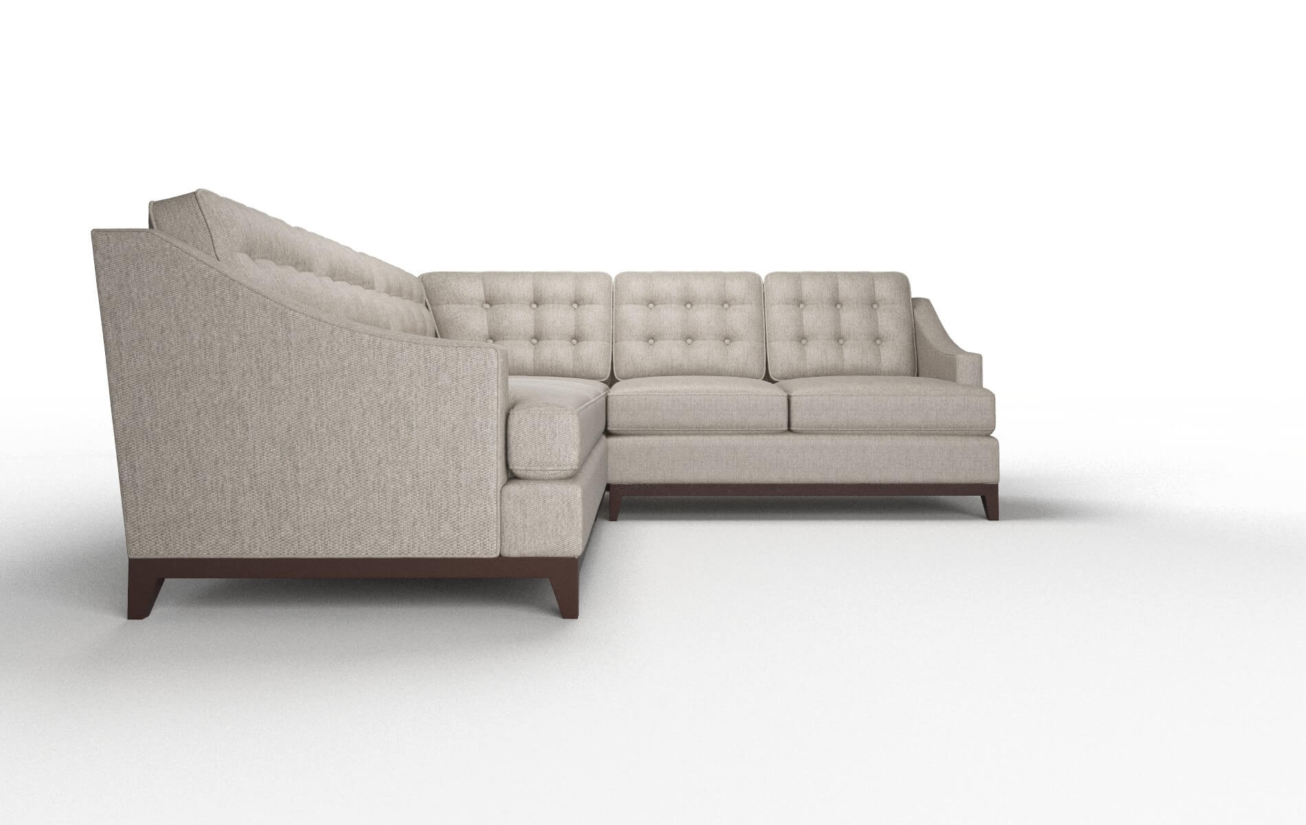 Geneva Cosmo Taupe Sectional espresso legs 2