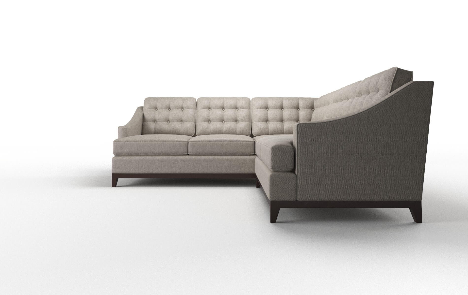 Geneva Cosmo Taupe Sectional espresso legs 5