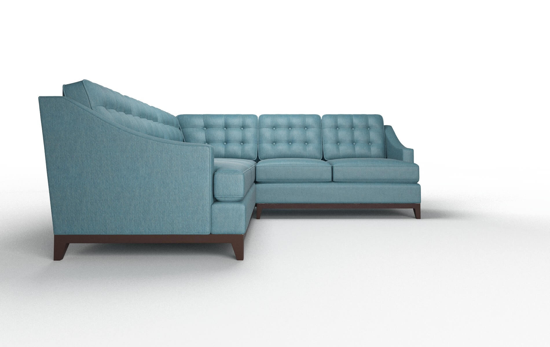 Geneva Cosmo Teal Sectional espresso legs 2