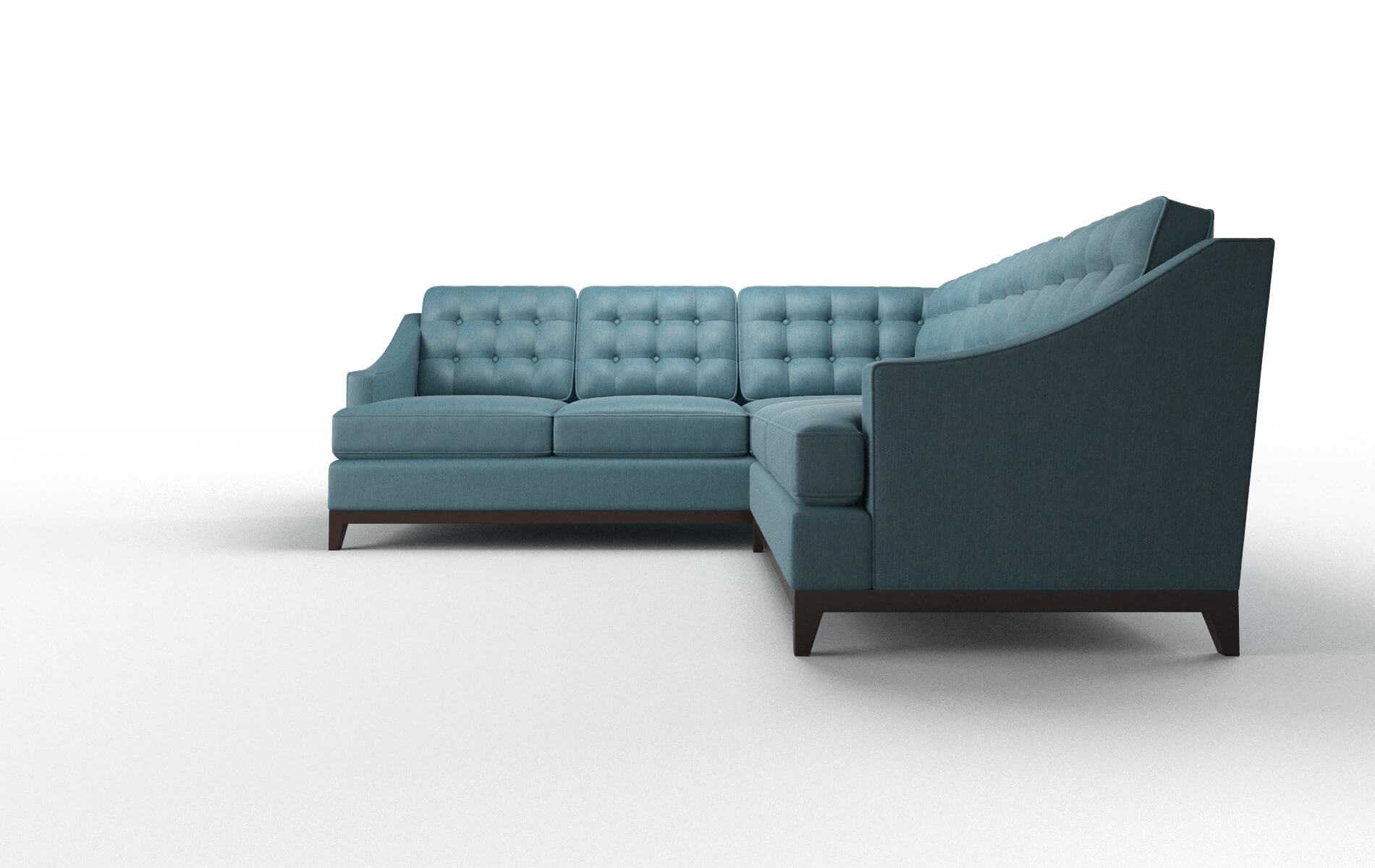 Geneva Cosmo Teal Sectional espresso legs 5