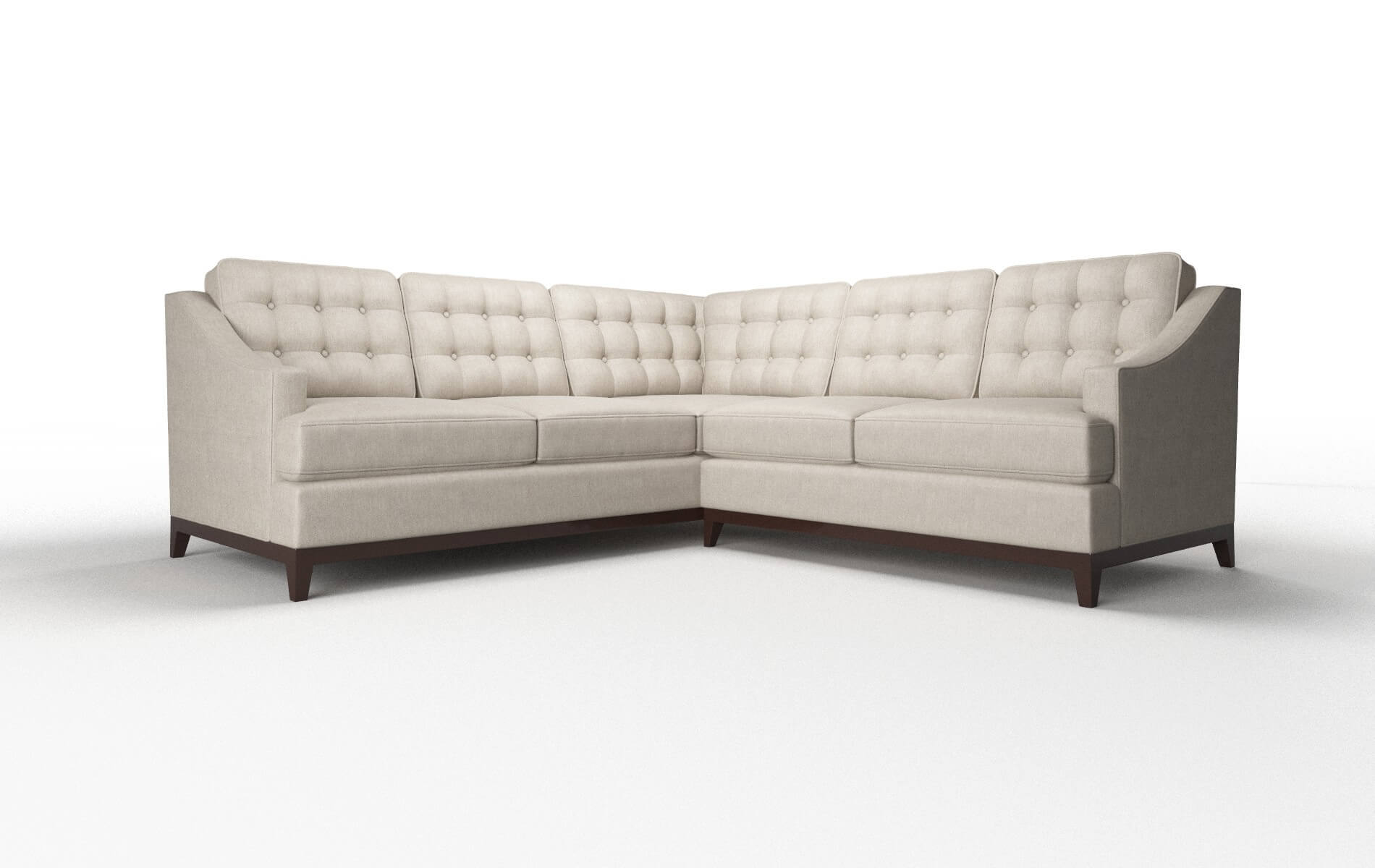 Geneva Derby linen Sectional Espresso Legs  1