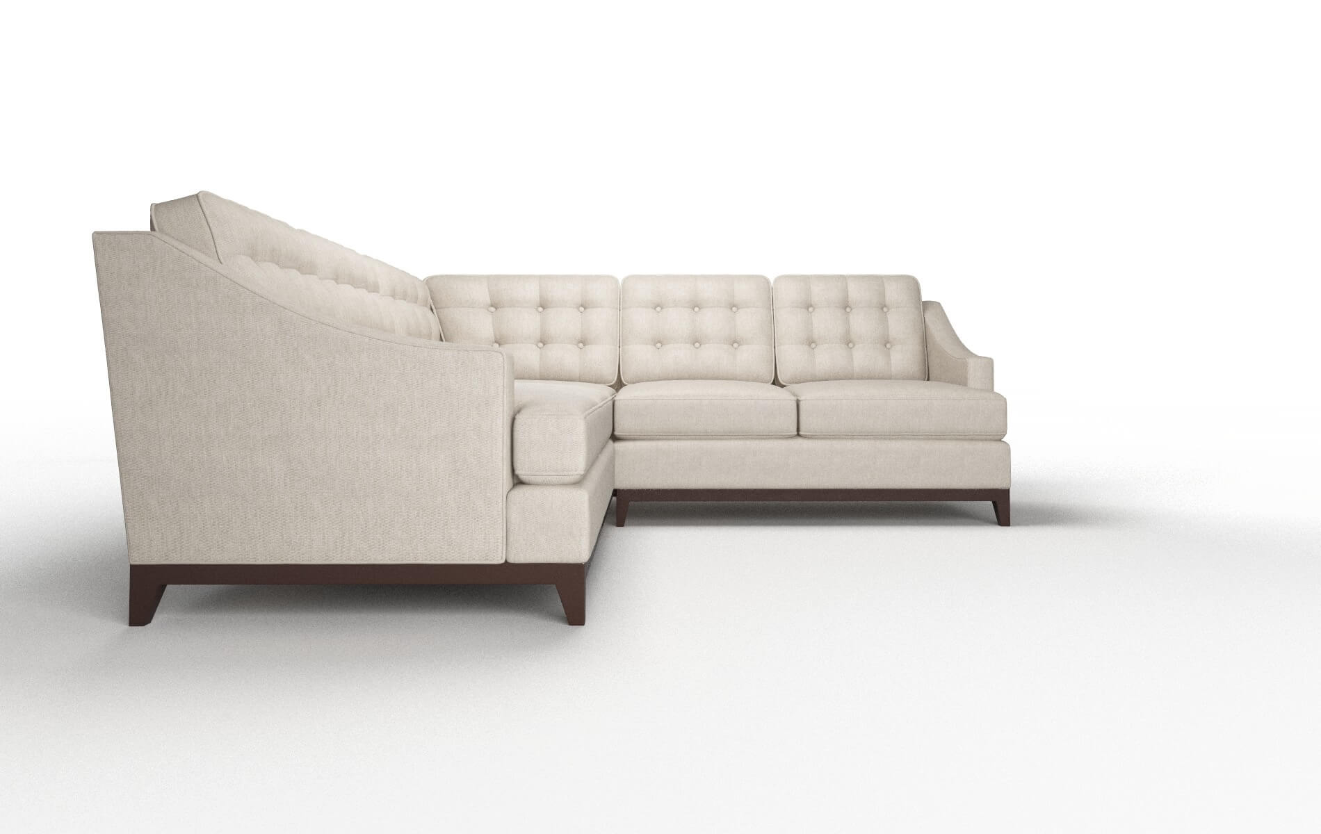 Geneva Derby Linen Sectional espresso legs 2