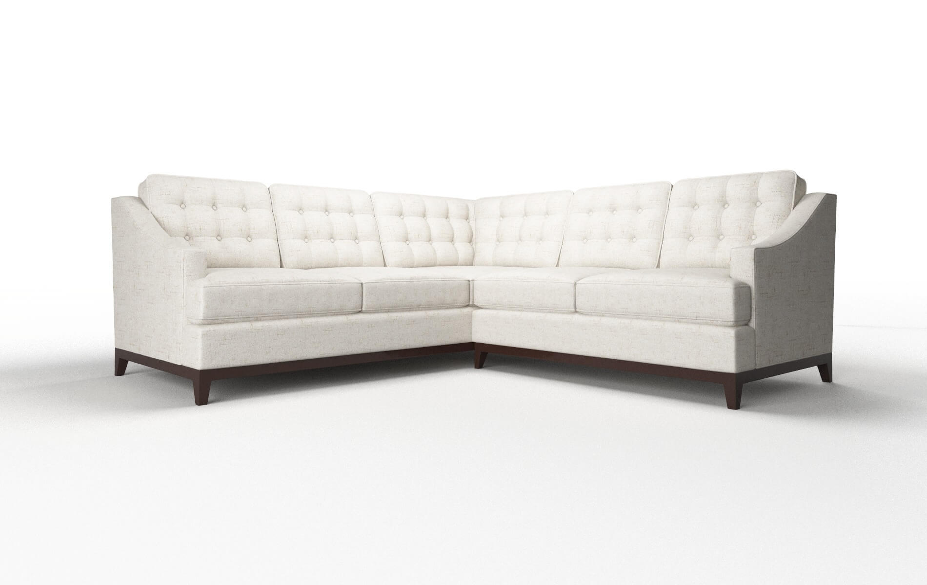 Geneva Derby Taupe Sectional espresso legs 1