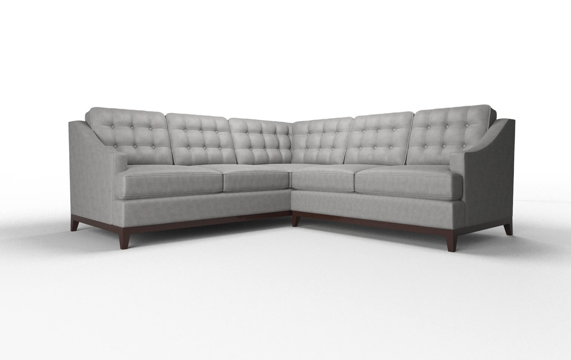 Geneva Dream_d Charcoal Sectional espresso legs 1