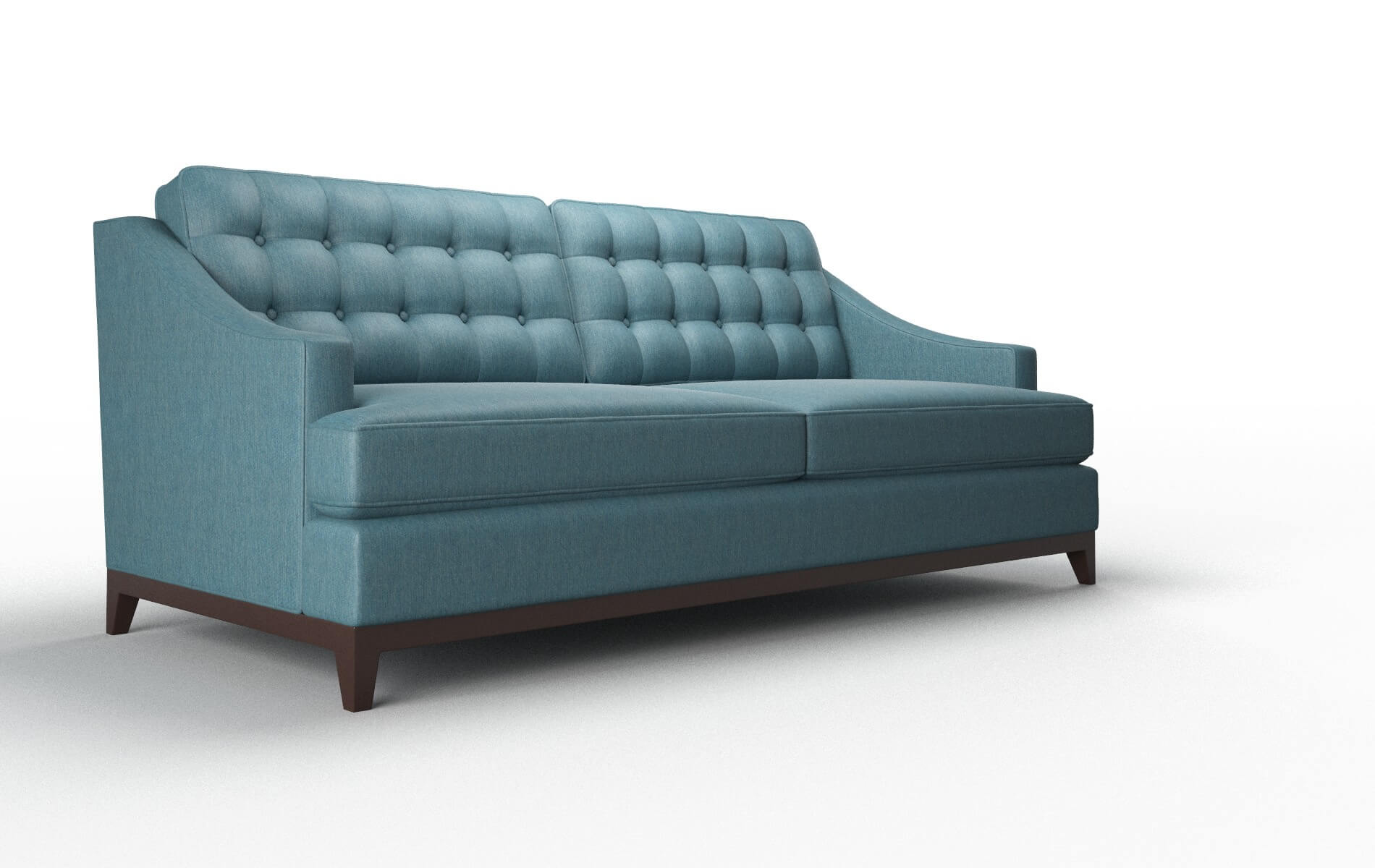 Geneva Hepburn Teal Sofa espresso legs 2