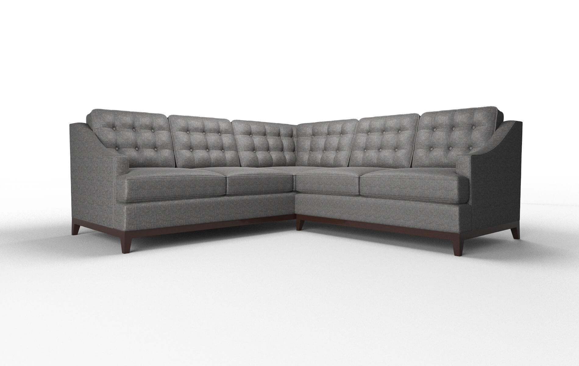 Geneva Insight Charcoal Sectional espresso legs 1