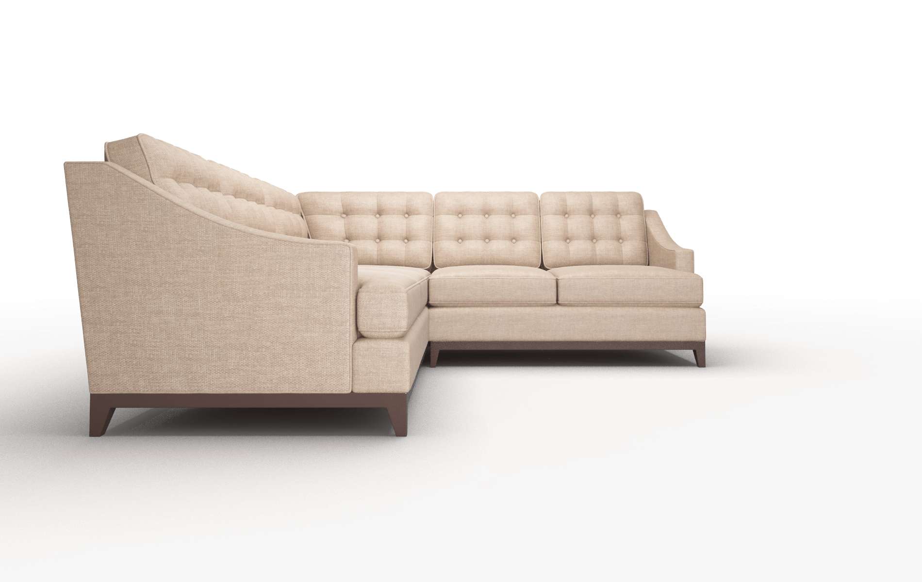Geneva Keylargo Mink Sectional espresso legs 2