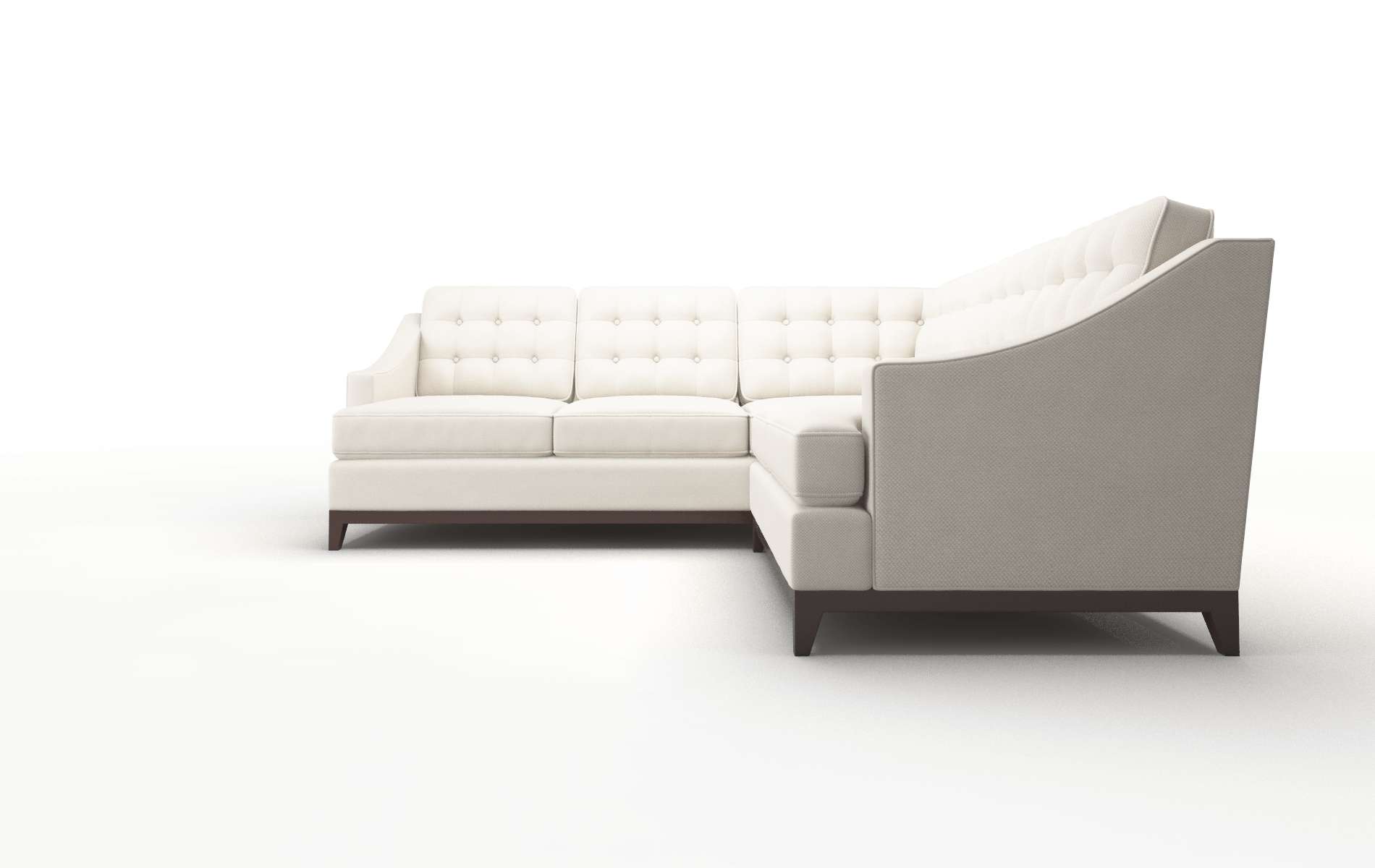 Geneva Malibu Linen Sectional espresso legs 5