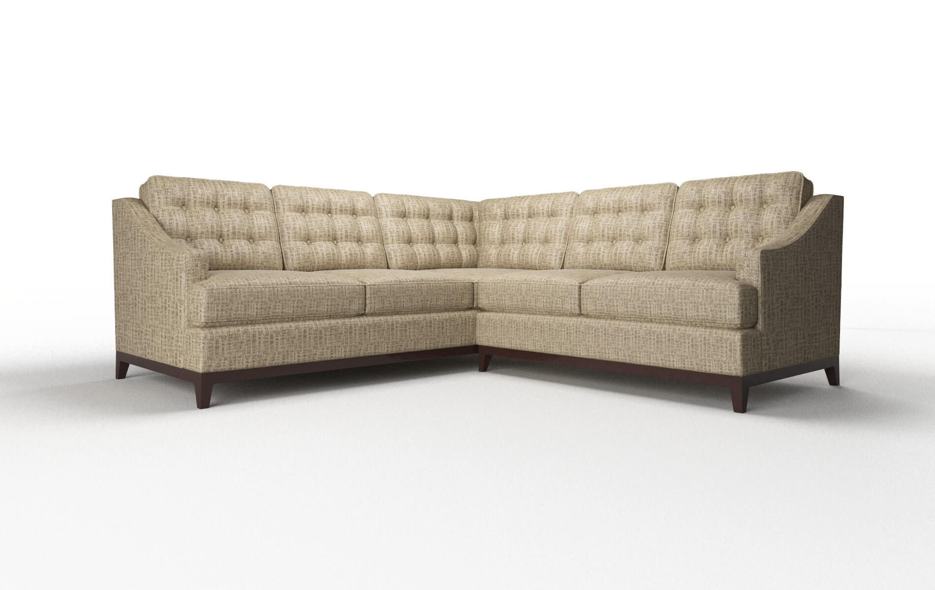 Geneva Marcy Camel Sectional espresso legs 1