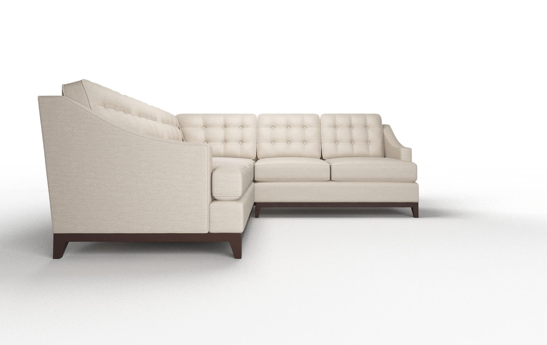 Geneva Naples Almond Sectional espresso legs 2