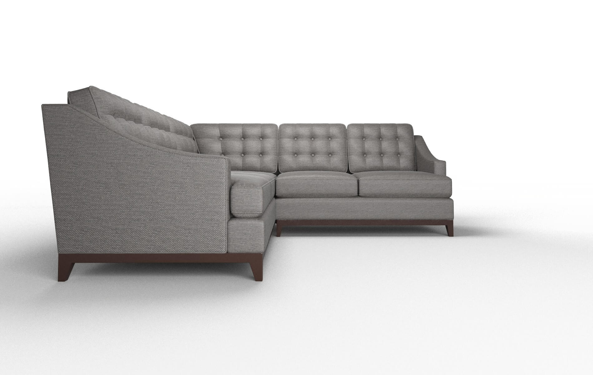 Geneva Oscar Charcoal Sectional espresso legs 2