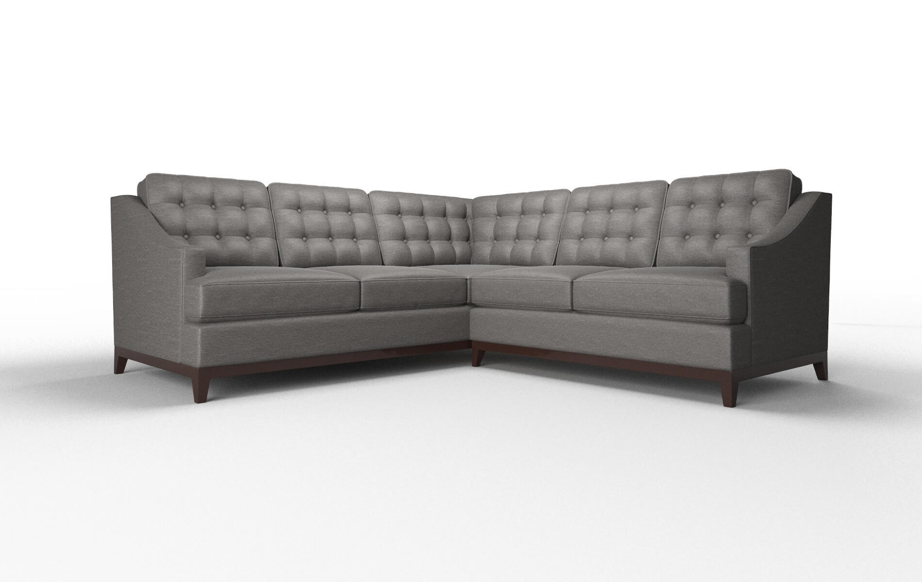 Geneva Oscar Grey Sectional espresso legs 1