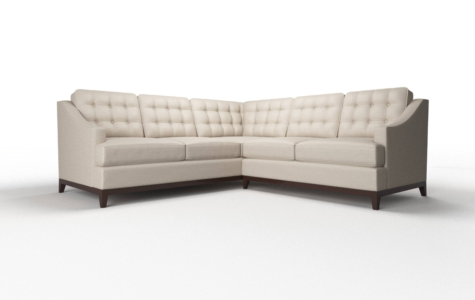 Geneva Oscar linen Sectional Espresso Legs  1
